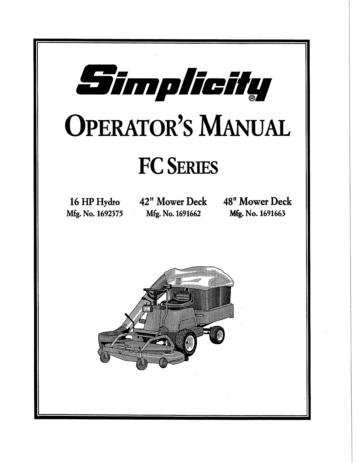 Simplicity 1692375, 1691662, 1691663 User Manual