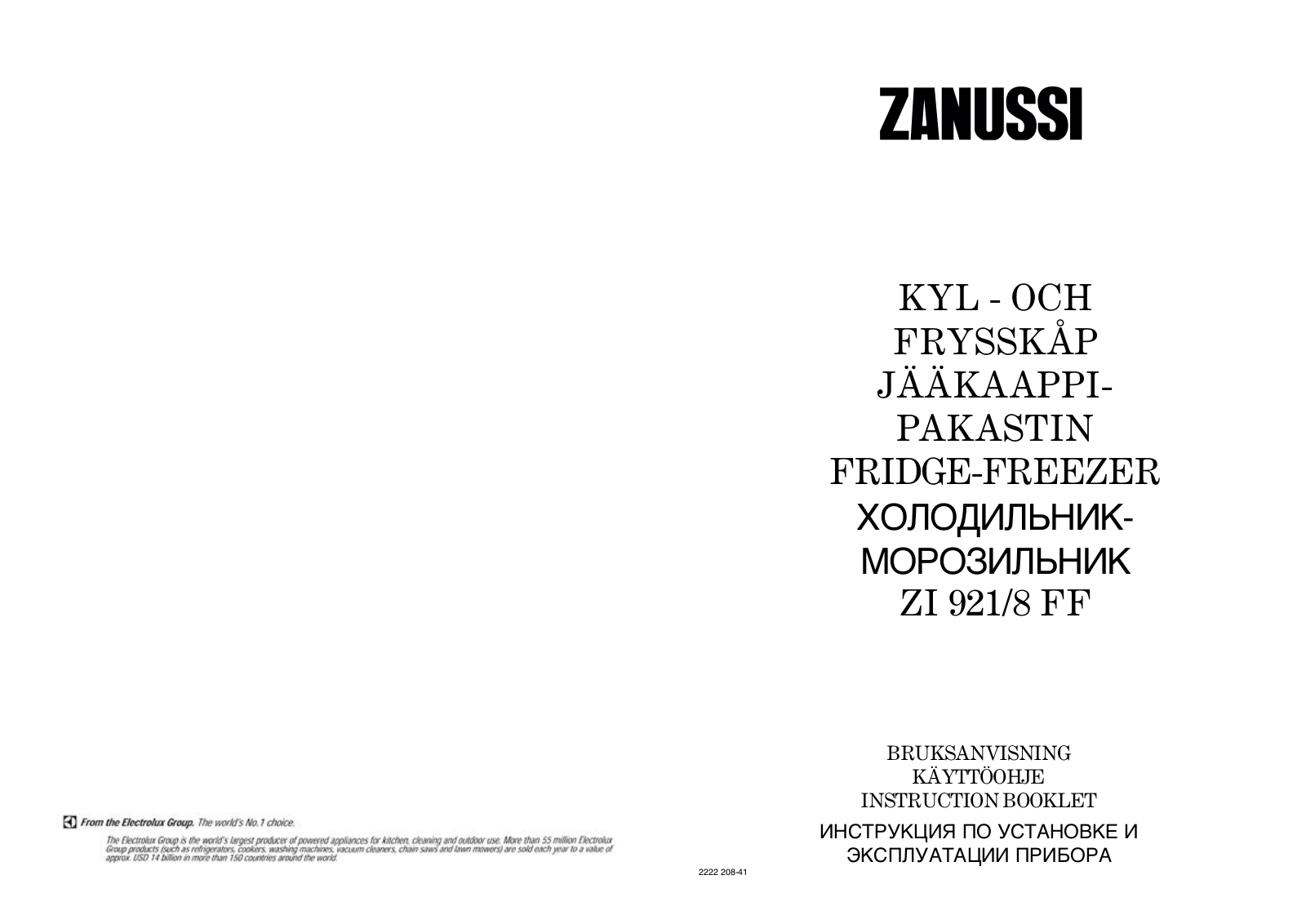 Zanussi ZI921 User Manual
