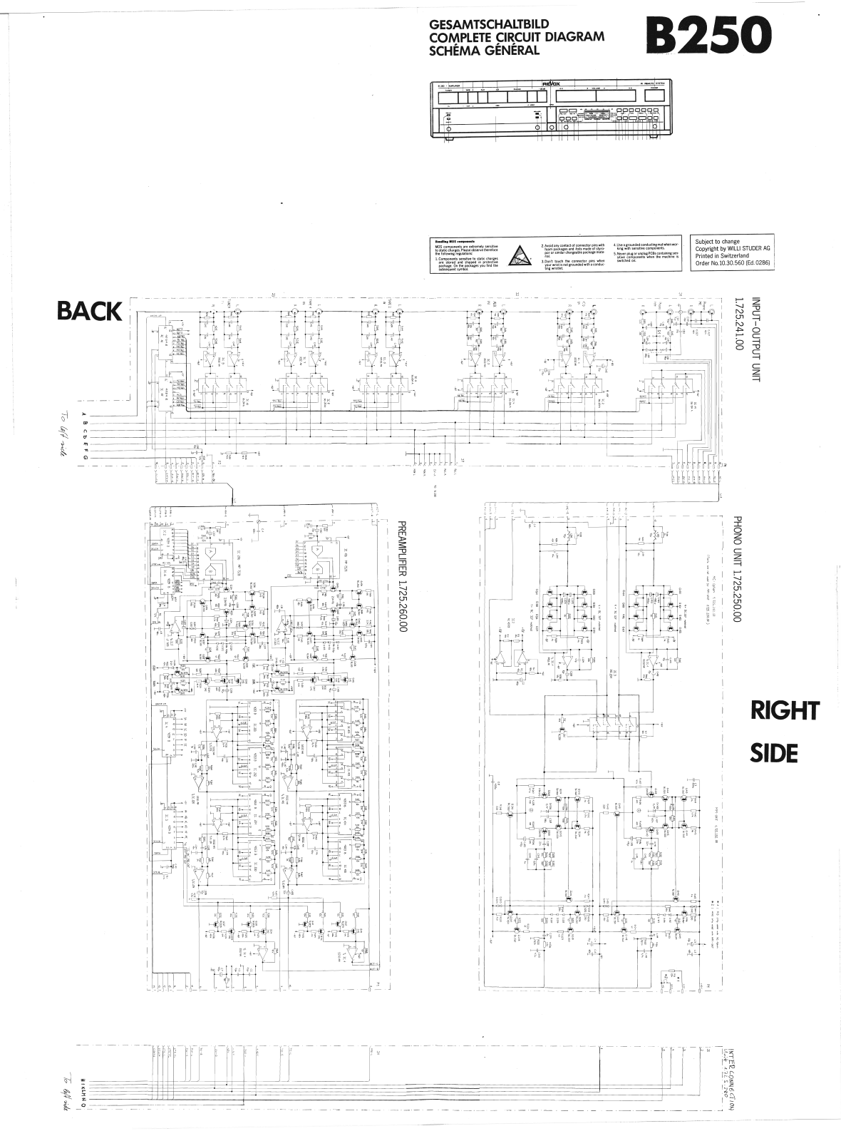 Revox B-250 Schematic