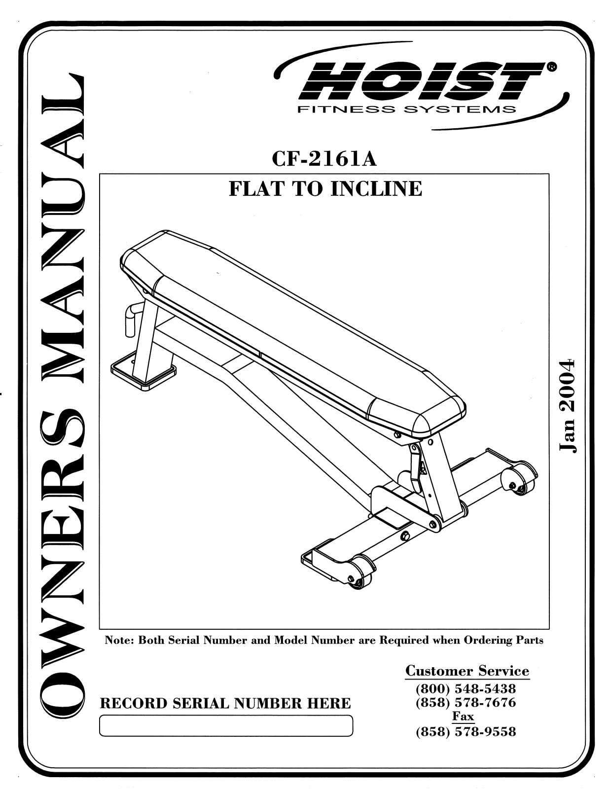 Hoist Fitness CF-2161A User Manual