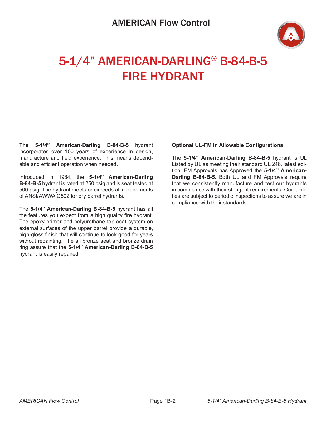American Flow Control B-84-B Installation Manual - ManualMachine.com
