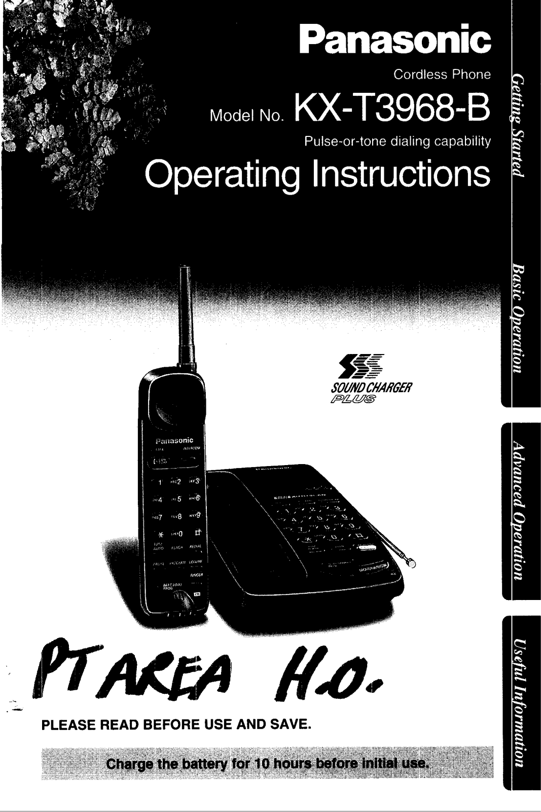 Panasonic kx-t3968 Operation Manual