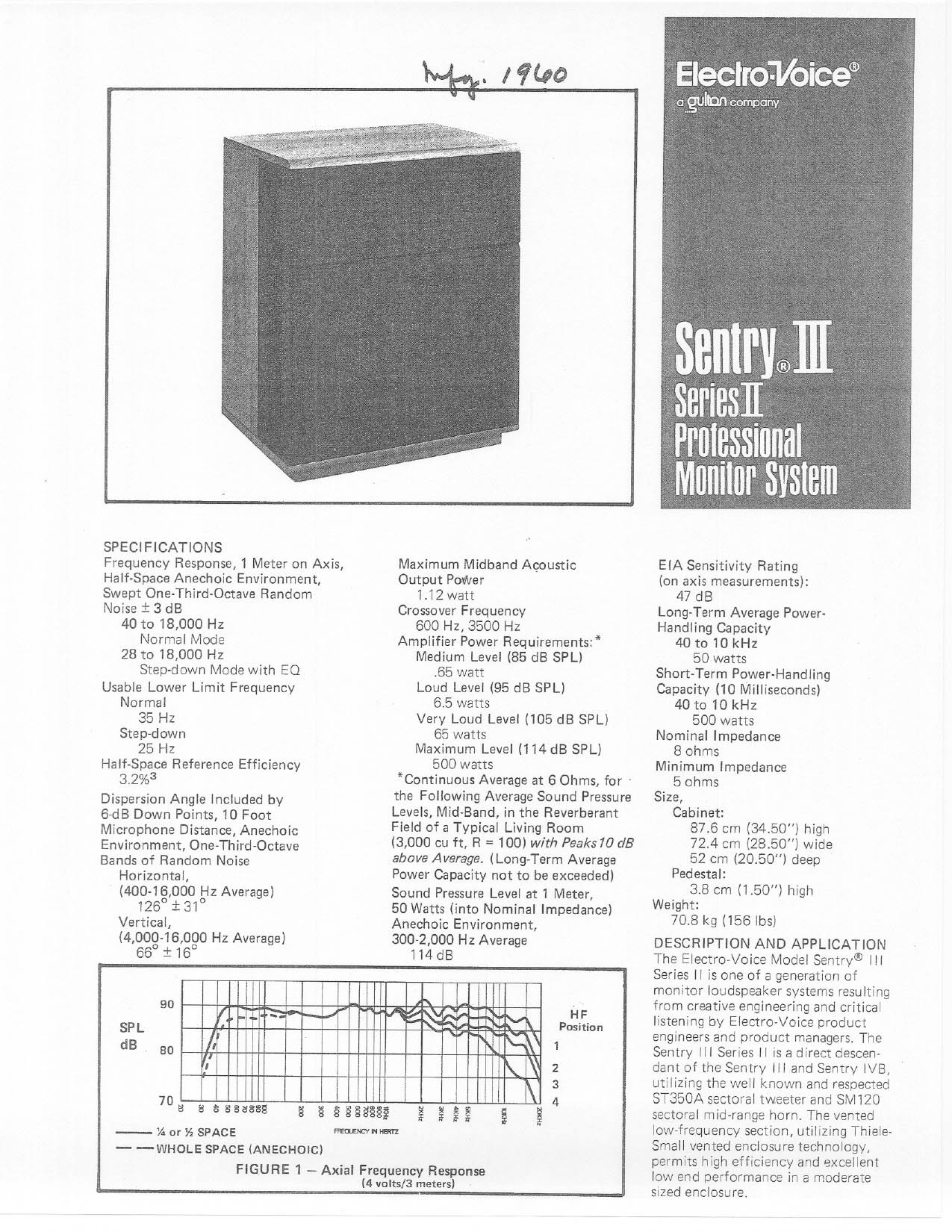 Electro-Voice Sentry III User Manual