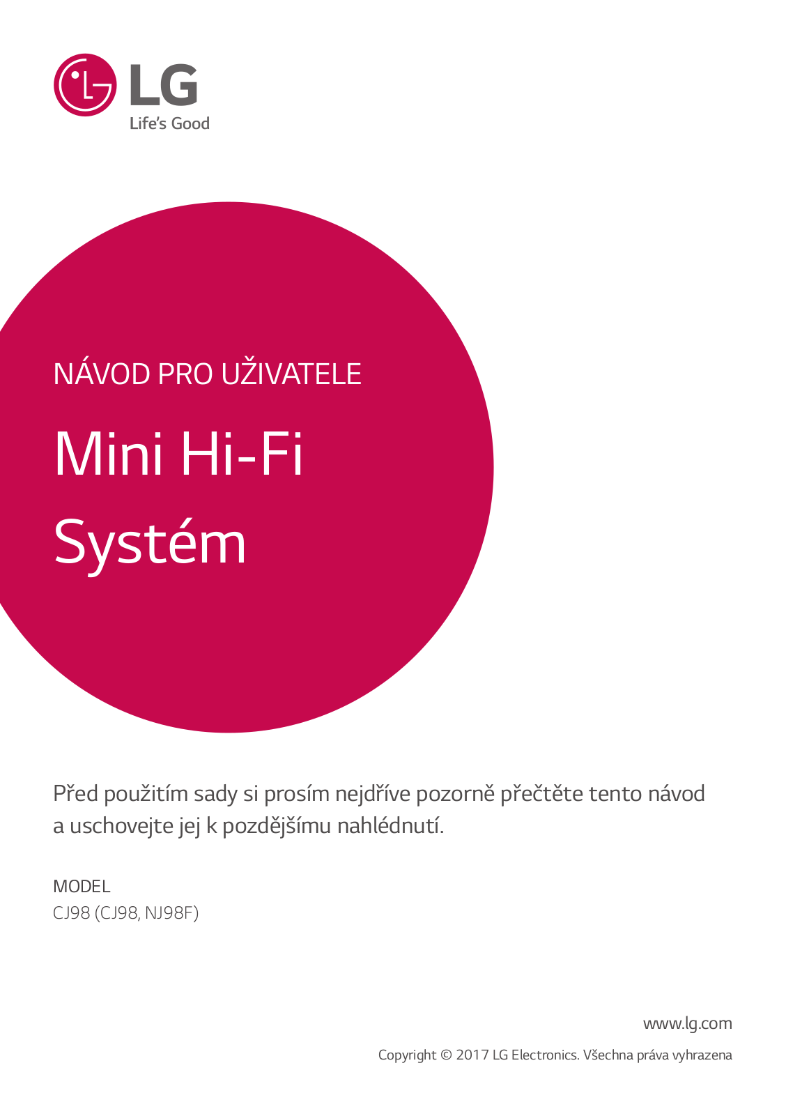 LG CJ98, NJ98F User Manual