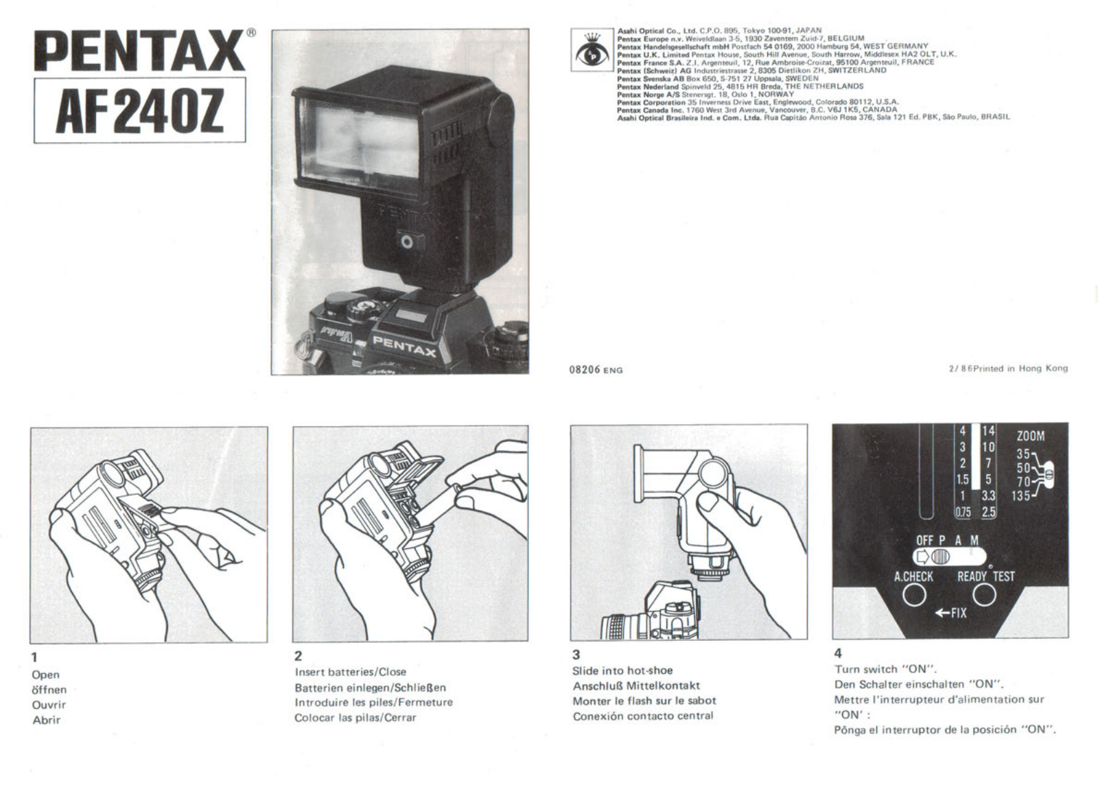 PENTAX AF240Z User Manual