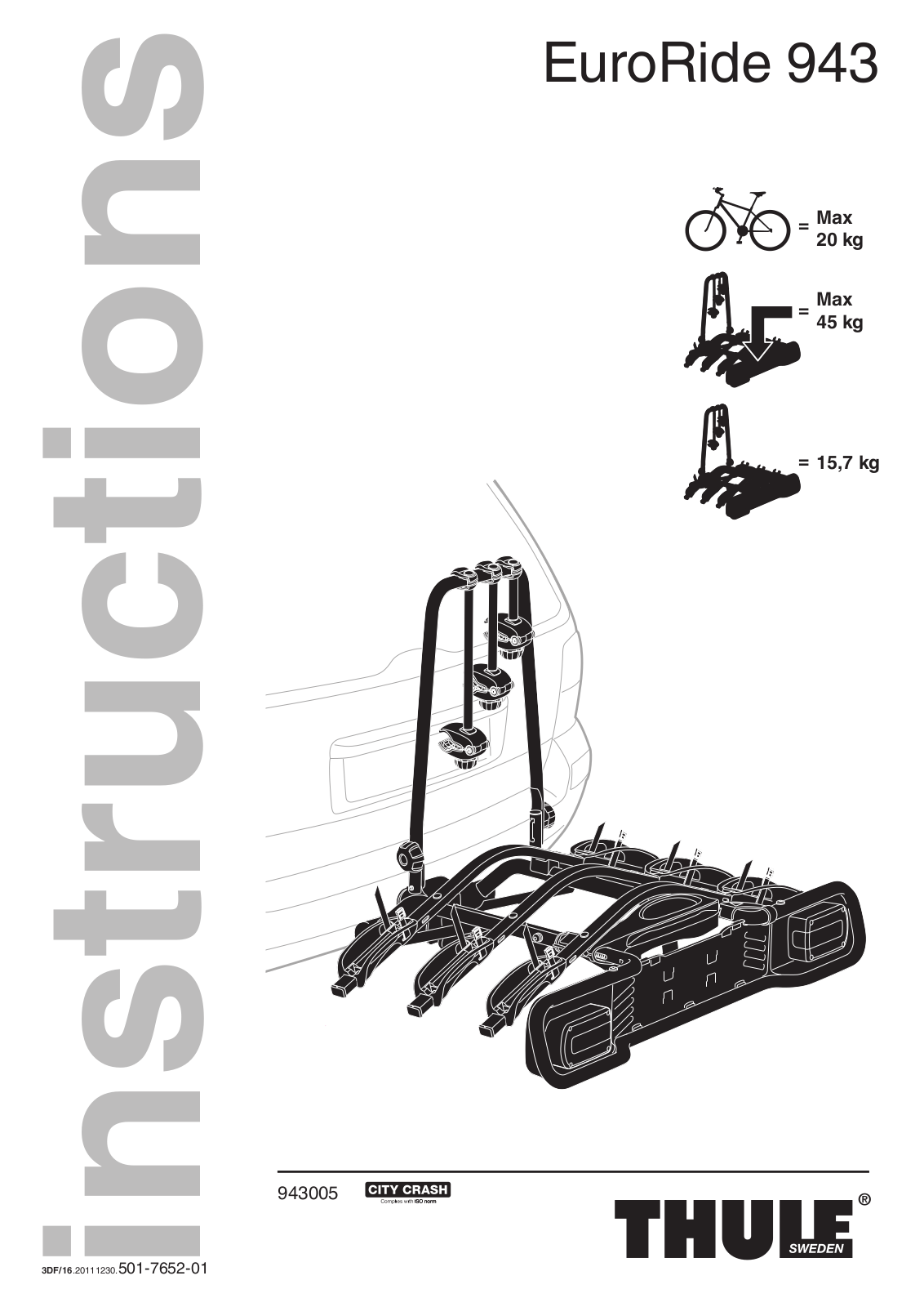 Thule EuroRide 943 User Manual