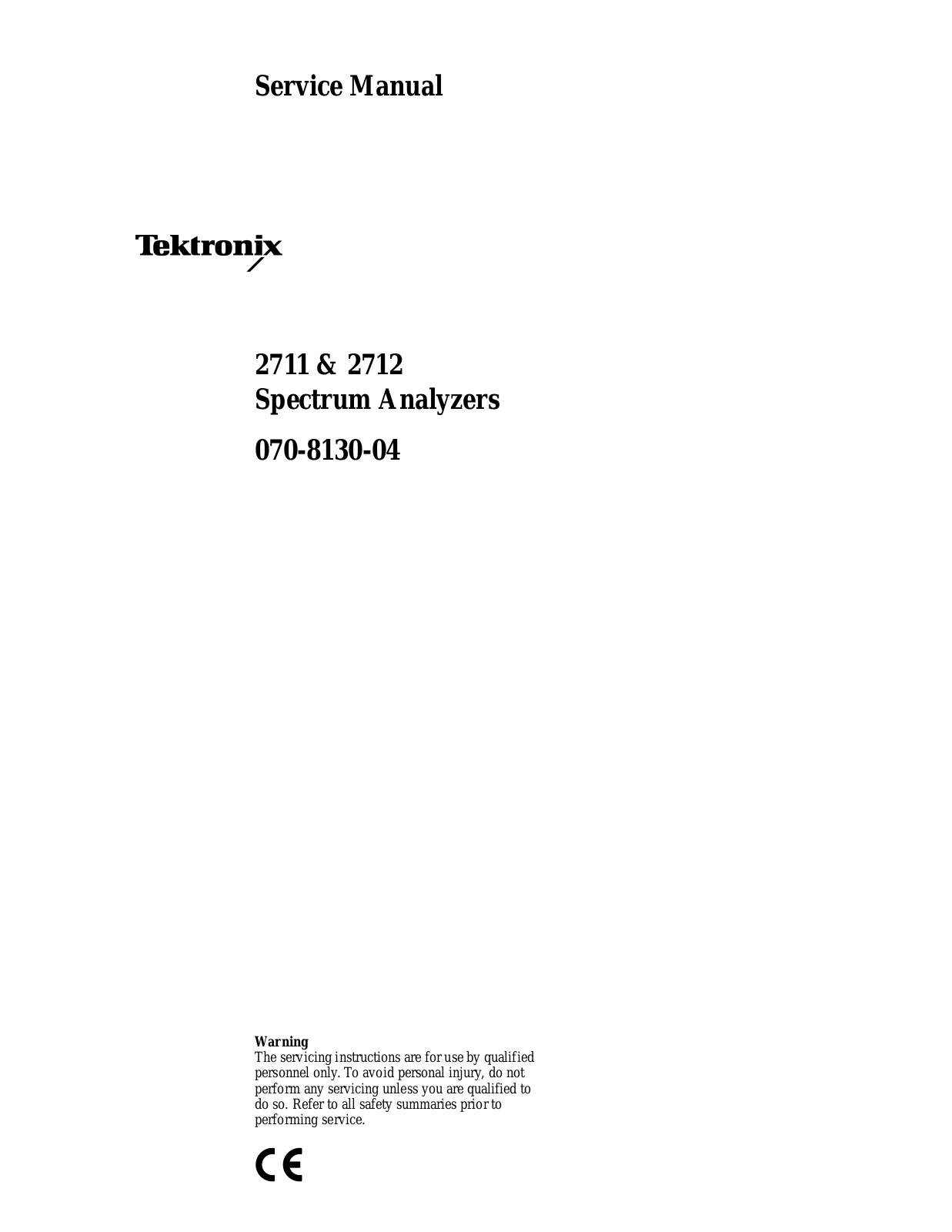 Tektronix 2712, 2711 Service Manual