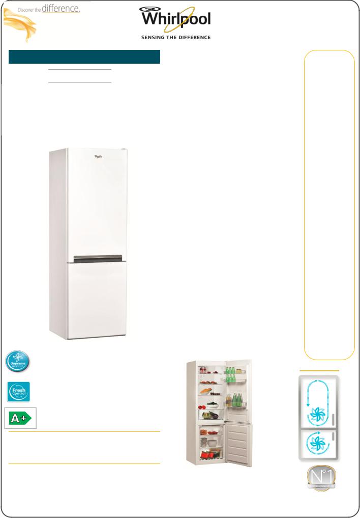 Whirlpool BSNF8101W, BSNF8101OX product sheet