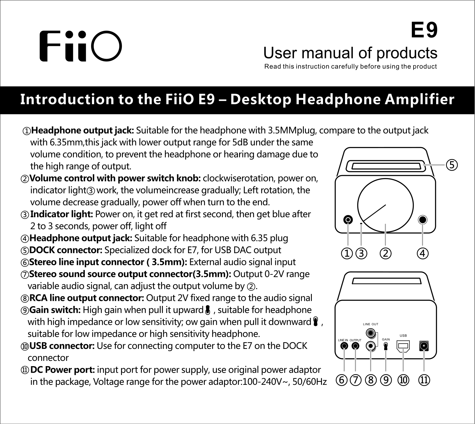 Fiio E9i User guide - ManualMachine.com