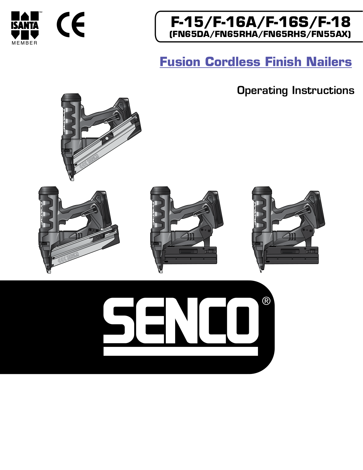 Senco FN65DA, FN65RHA, FN65RHS, FN55AX Operating Instructions Manual