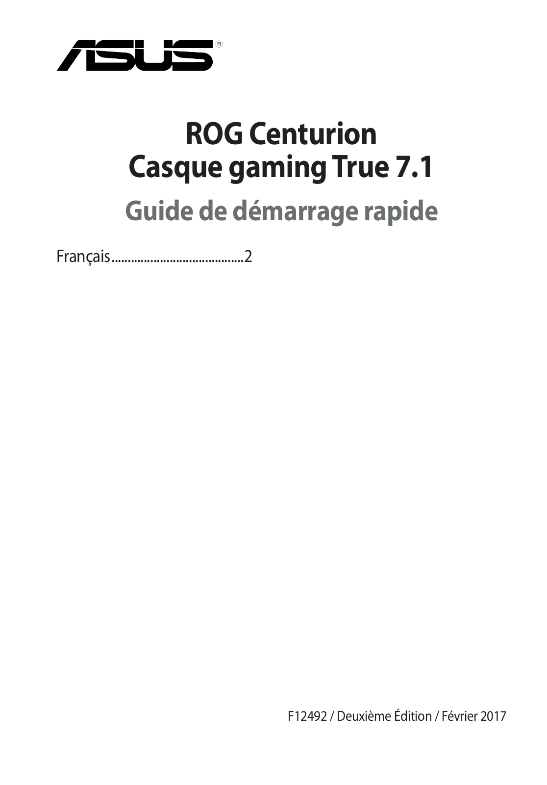 Asus Centurion Quick Start Guide