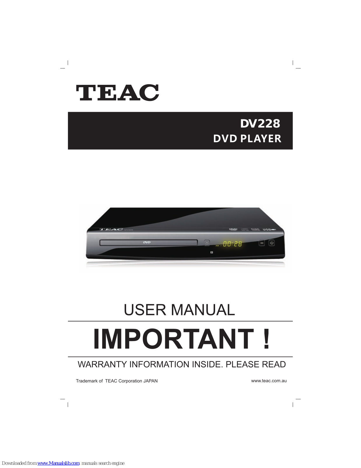 Teac DV228 User Manual