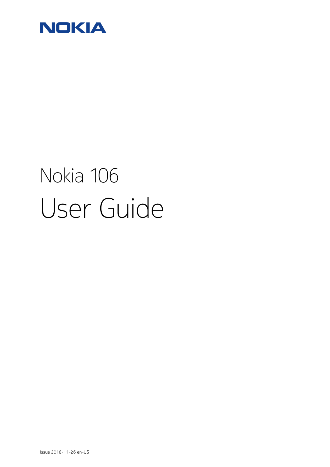 Nokia 106 2018 User Manual