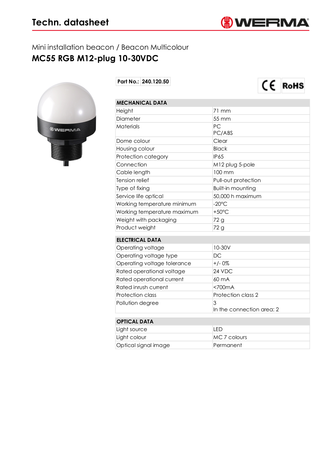 Werma 24012050 Data Sheet