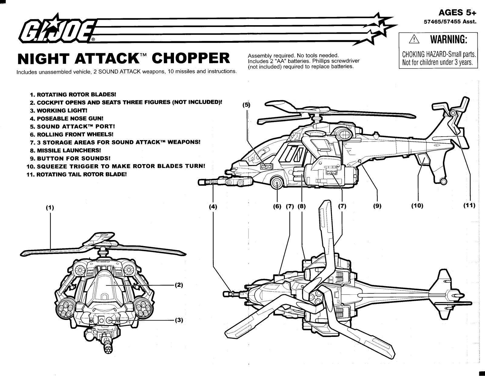 HASBRO GI Joe Night Attack Chopper User Manual