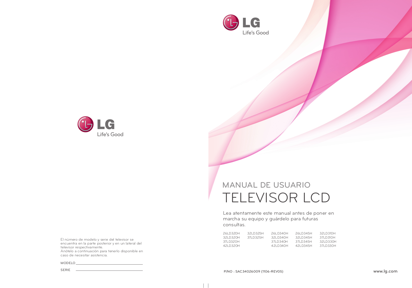 LG 42LD340H, 32LD330H Owner's Manual