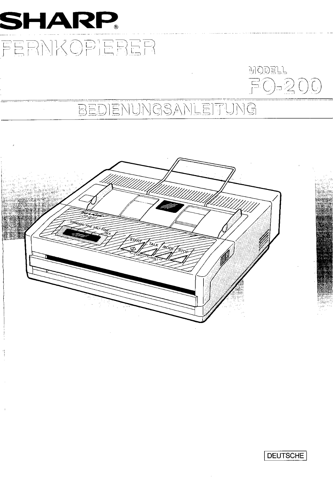 Sharp FO-200 User Manual