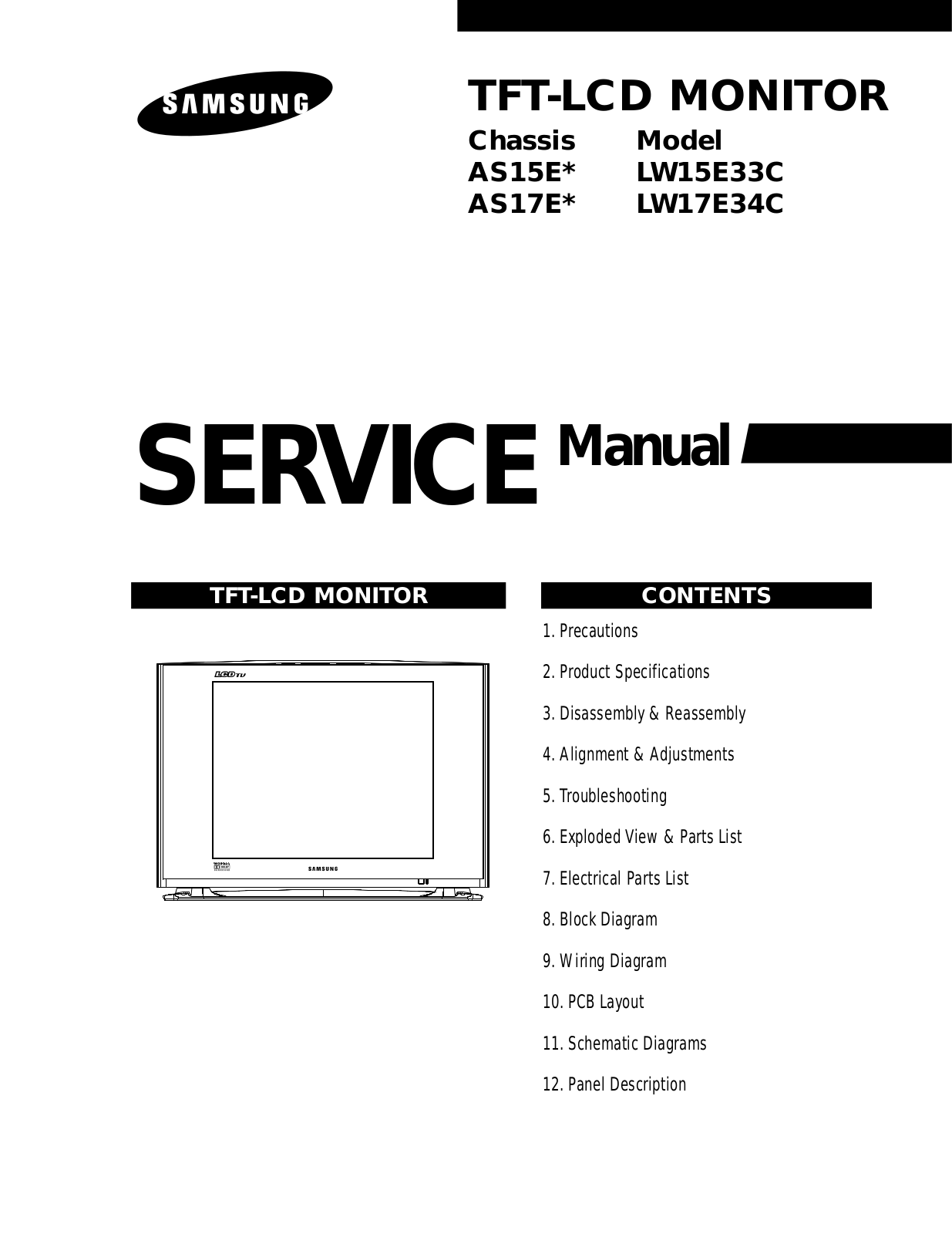 Samsung LW-15E33C, LW-17E34C Schematic