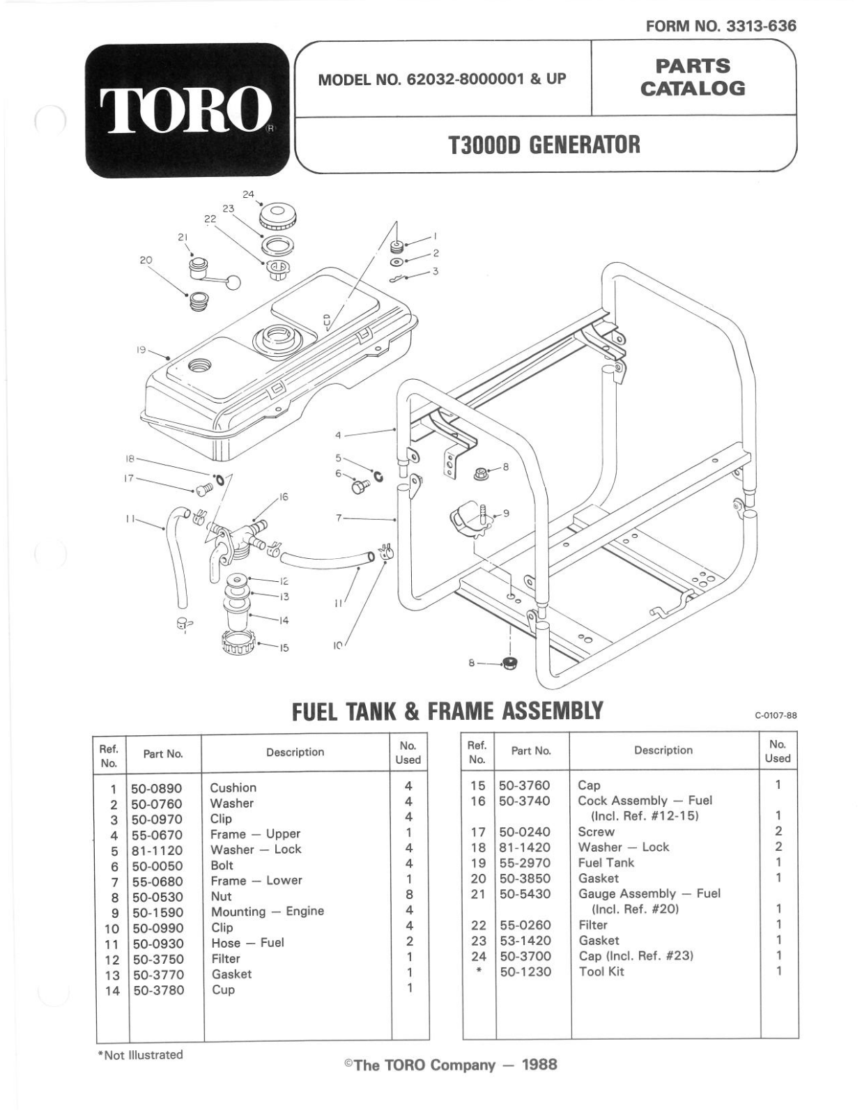 Toro 62032 Parts Catalogue