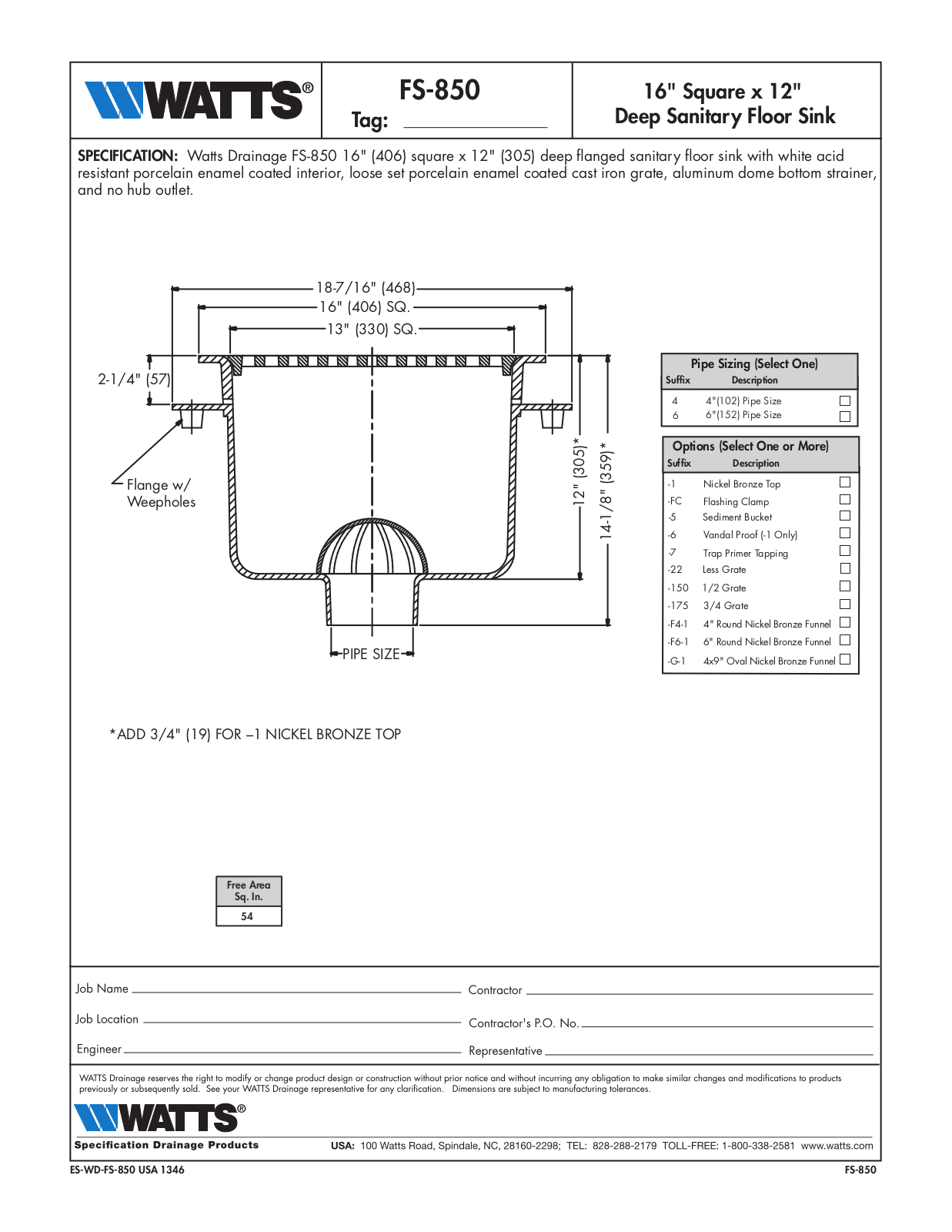 Watts FS-850 User Manual