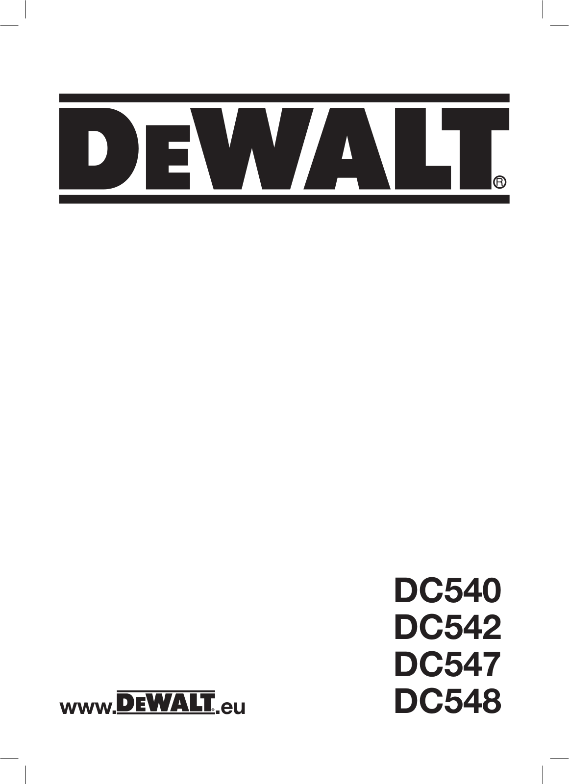 DeWalt DC548, DC547, DC540, DC542 User Manual