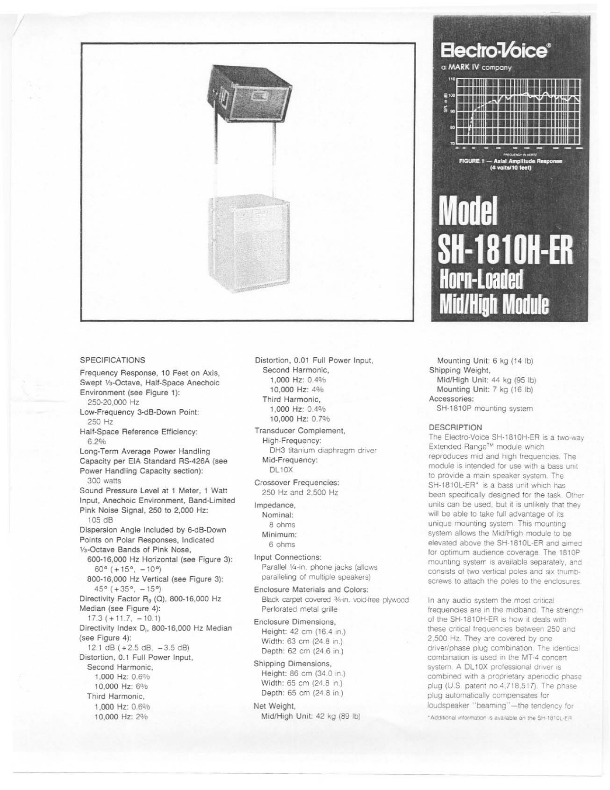 Electro-voice SH-1810H-ER DATASHEET