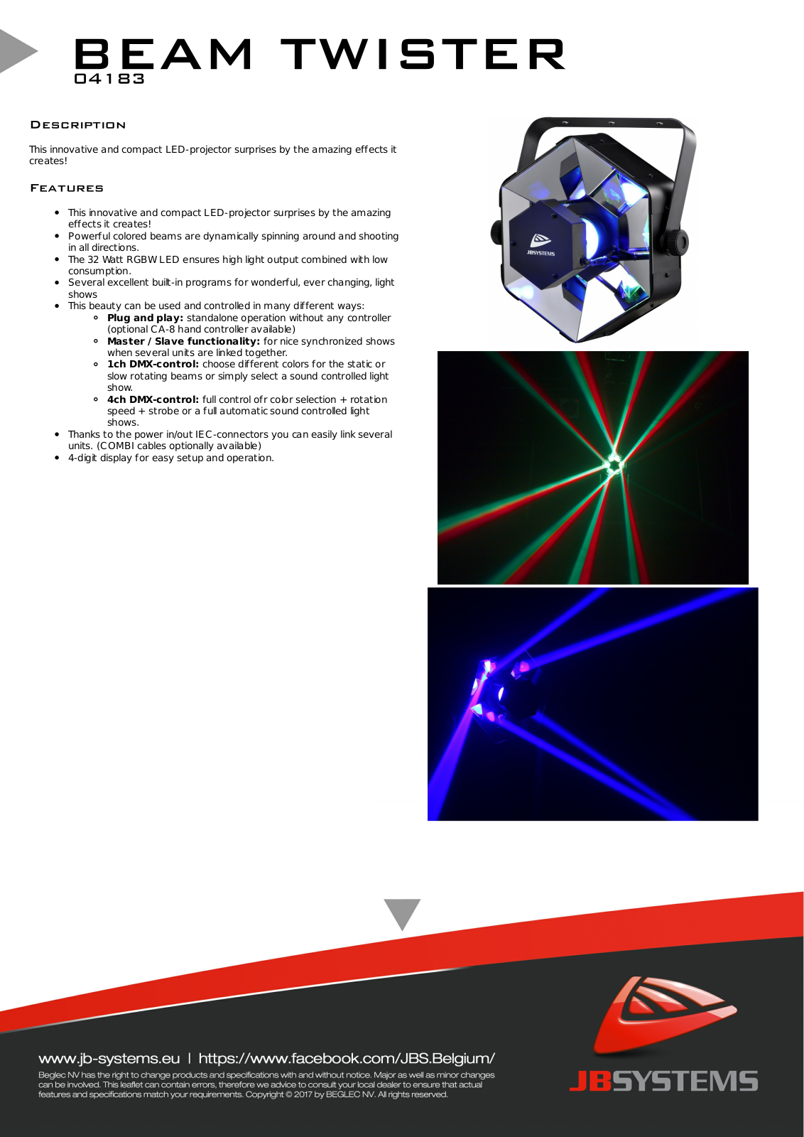 JB Systems Beam Twister User Manual