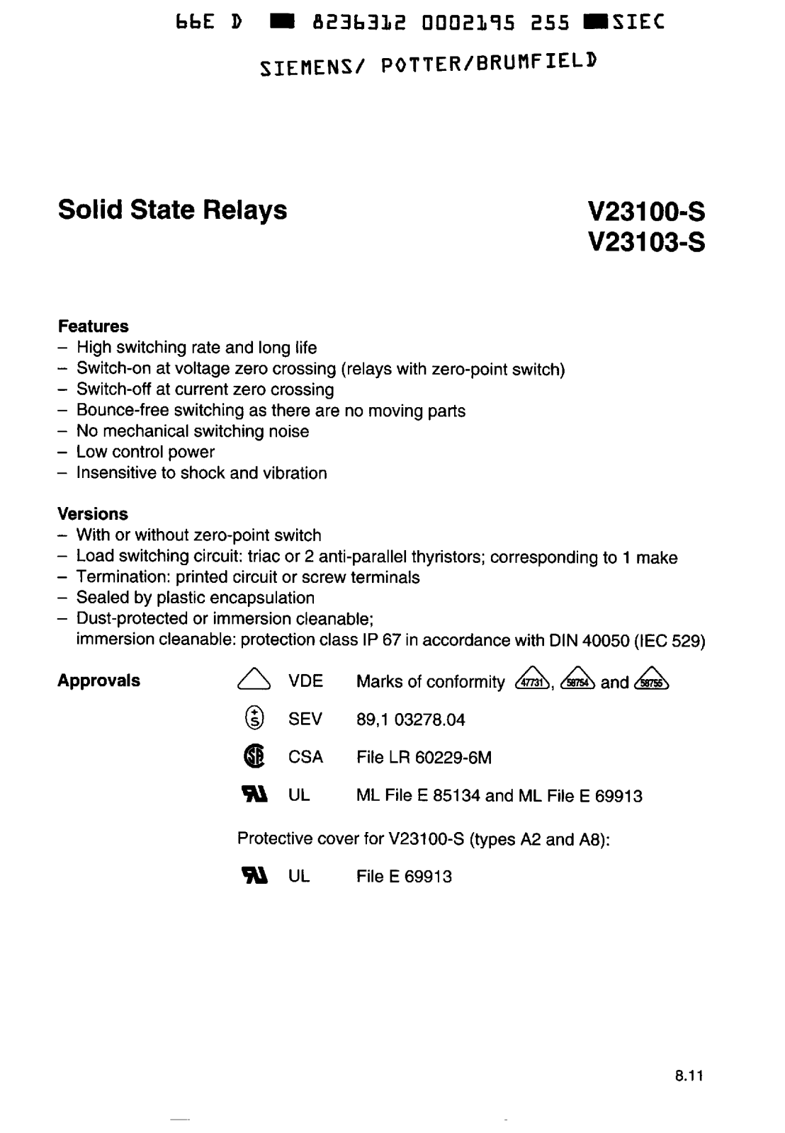 Datasheet V23100-S2471-A311 Specification - ManualMachine.com