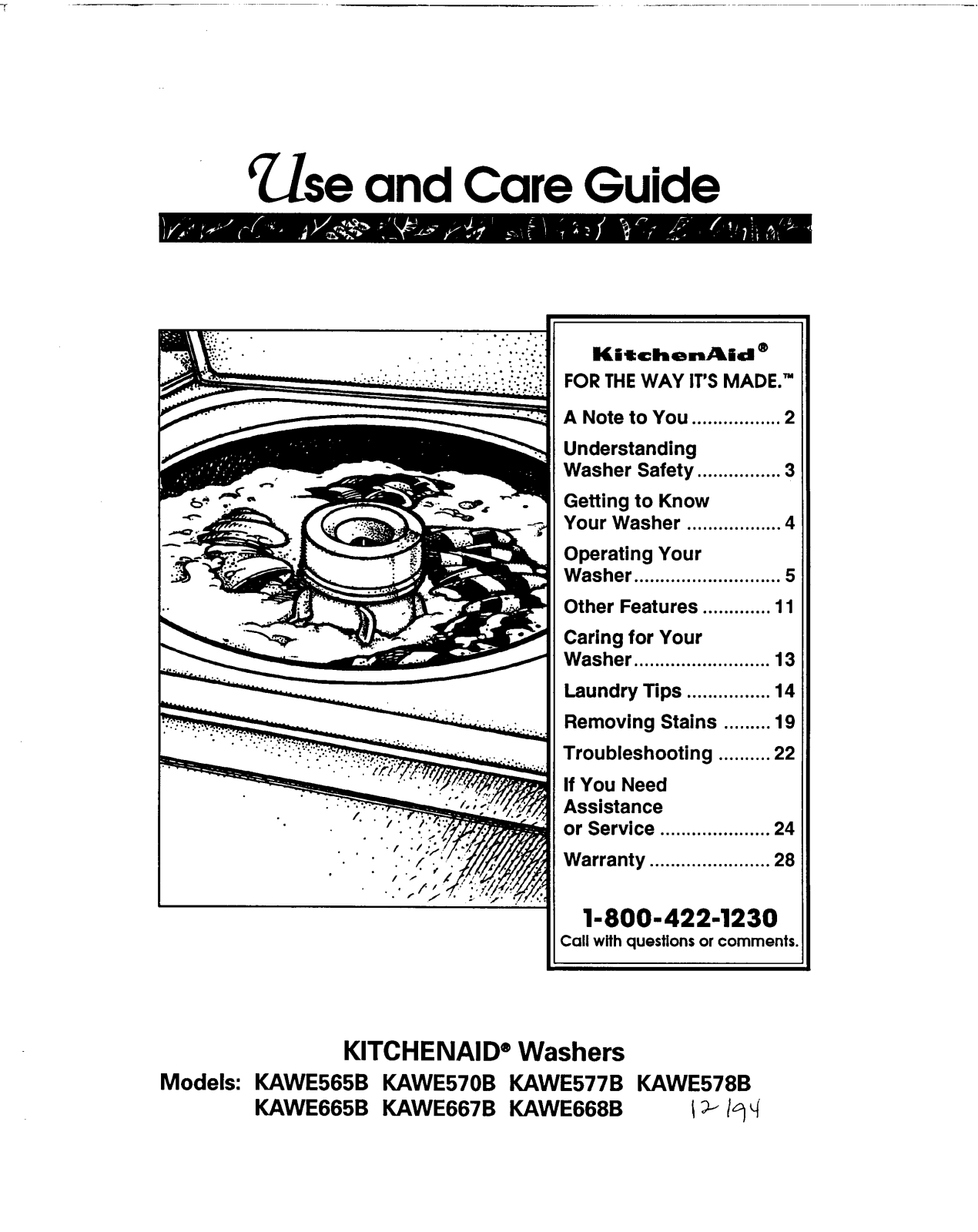 KitchenAid KAWE668B, KAWE578B, KAWE667B User Manual