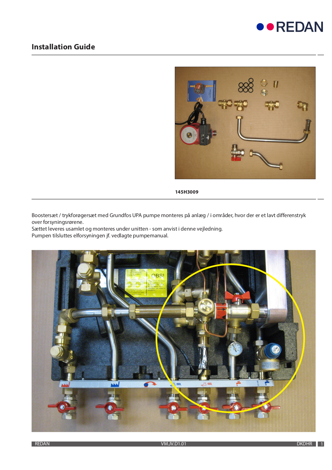 Danfoss 145H3009 Installation guide