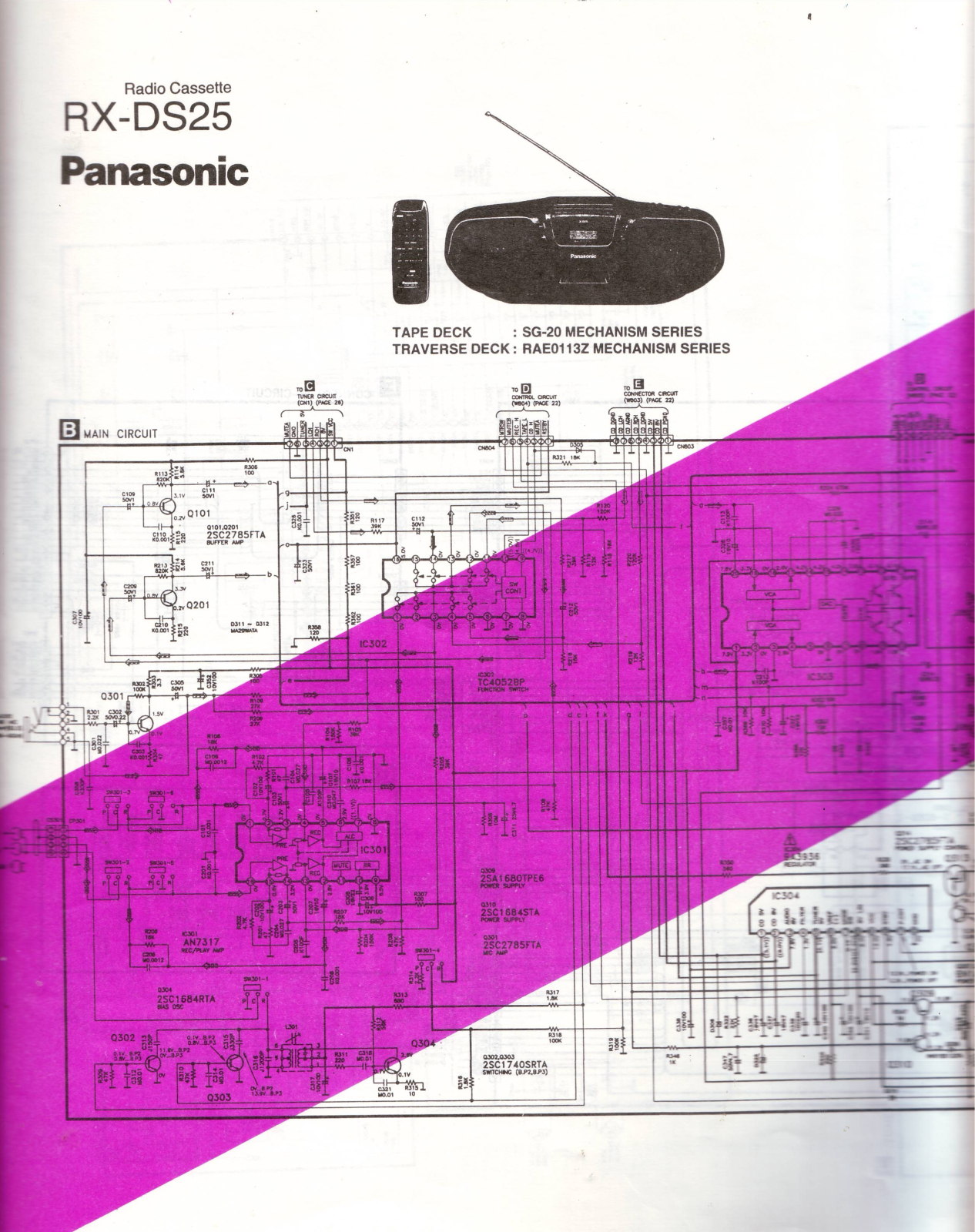 Panasonic RXDS-25 Schematic