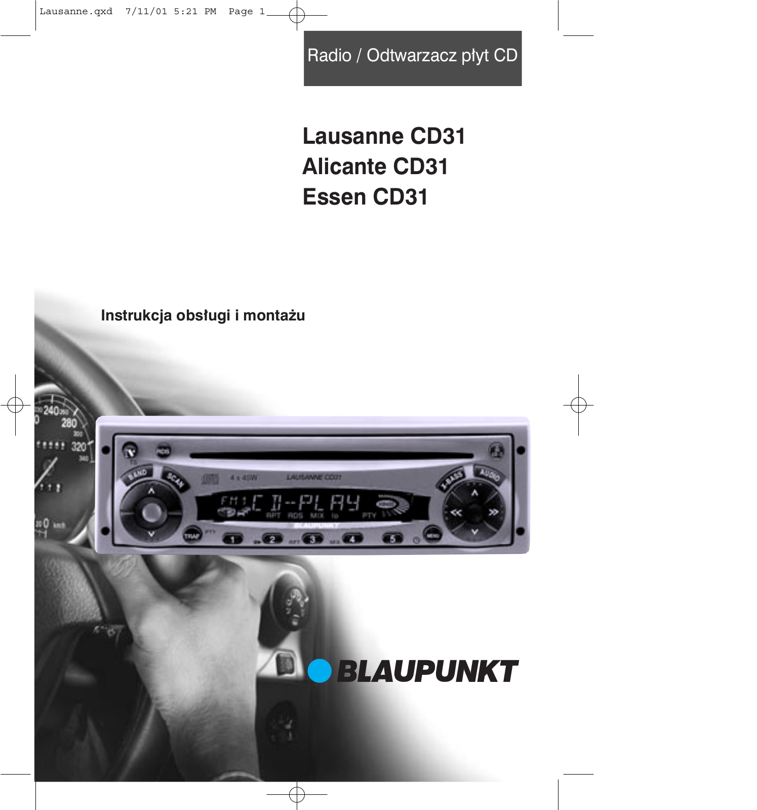 Blaupunkt ESSEN CD31, LAUSANNE CD31, ALICANTE CD31 User Manual