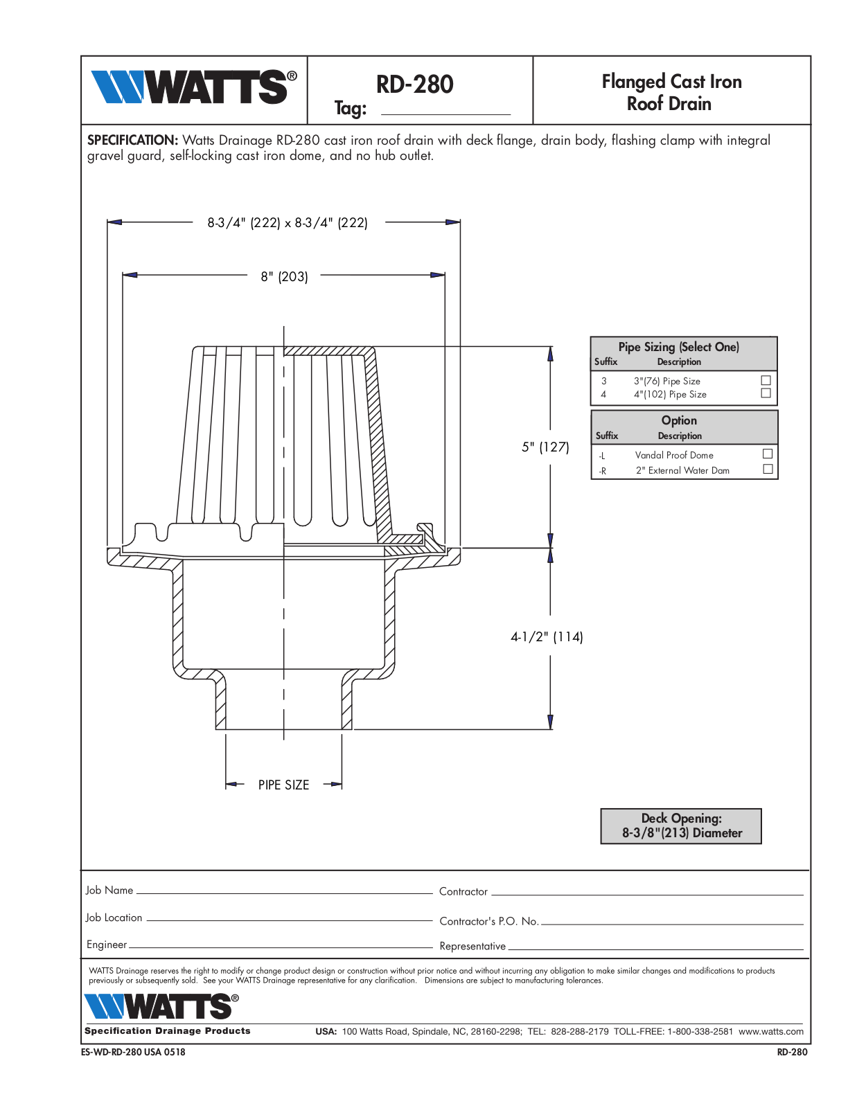 Watts RD-280 User Manual