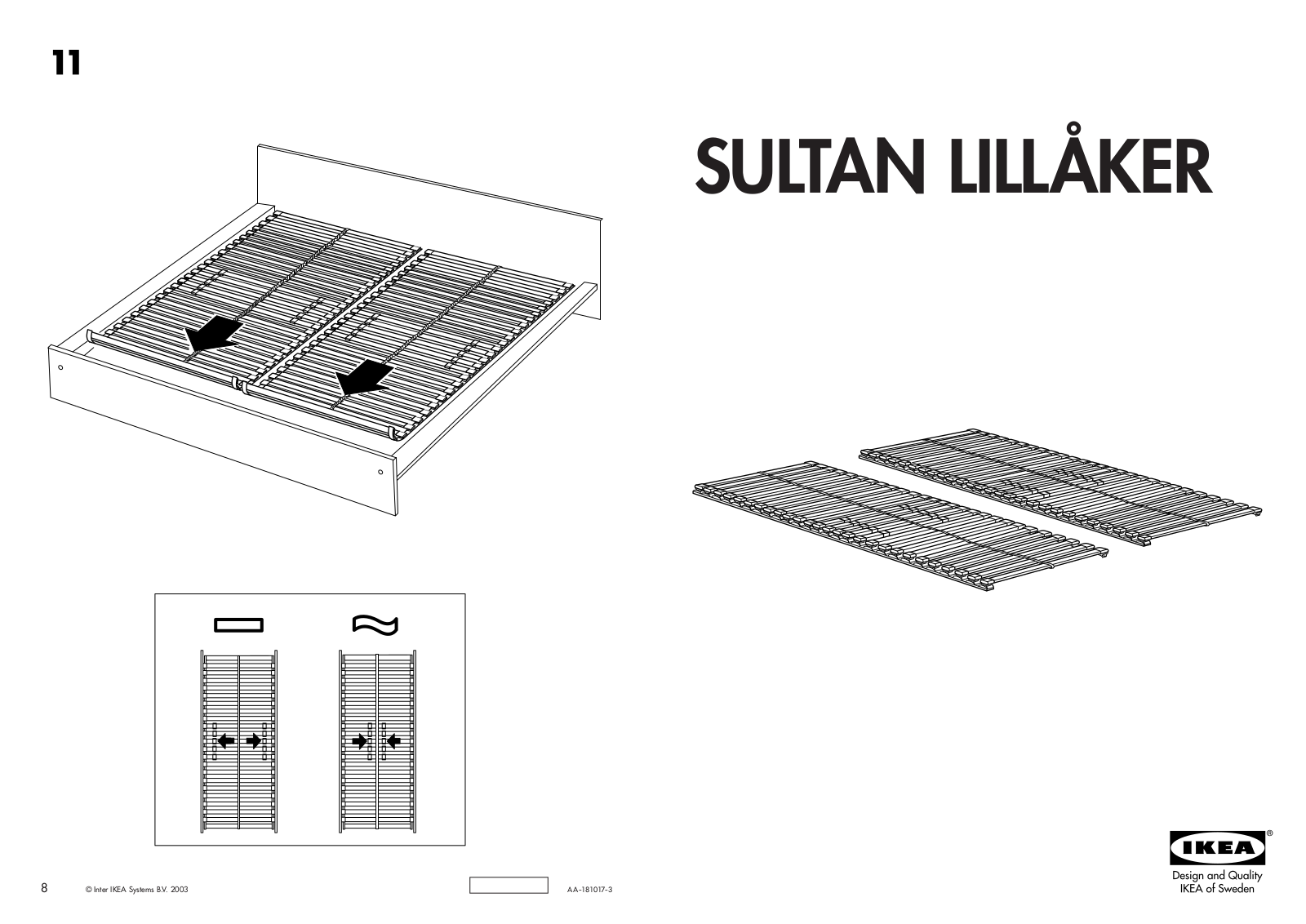 IKEA SULTAN LILLÃKER SLATTED BED BASE KING Assembly Instruction
