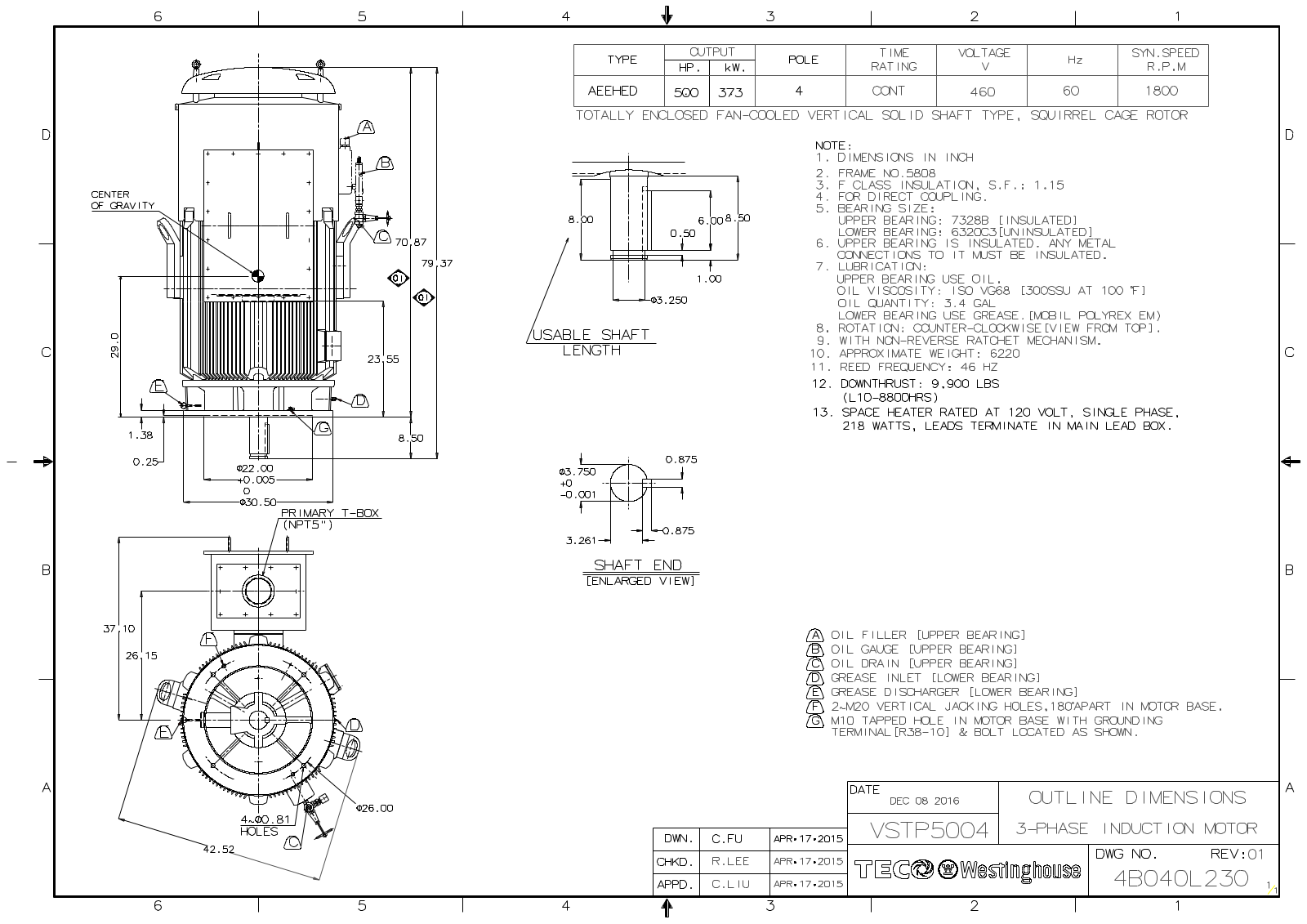 Teco VSTP5004 Reference Drawing