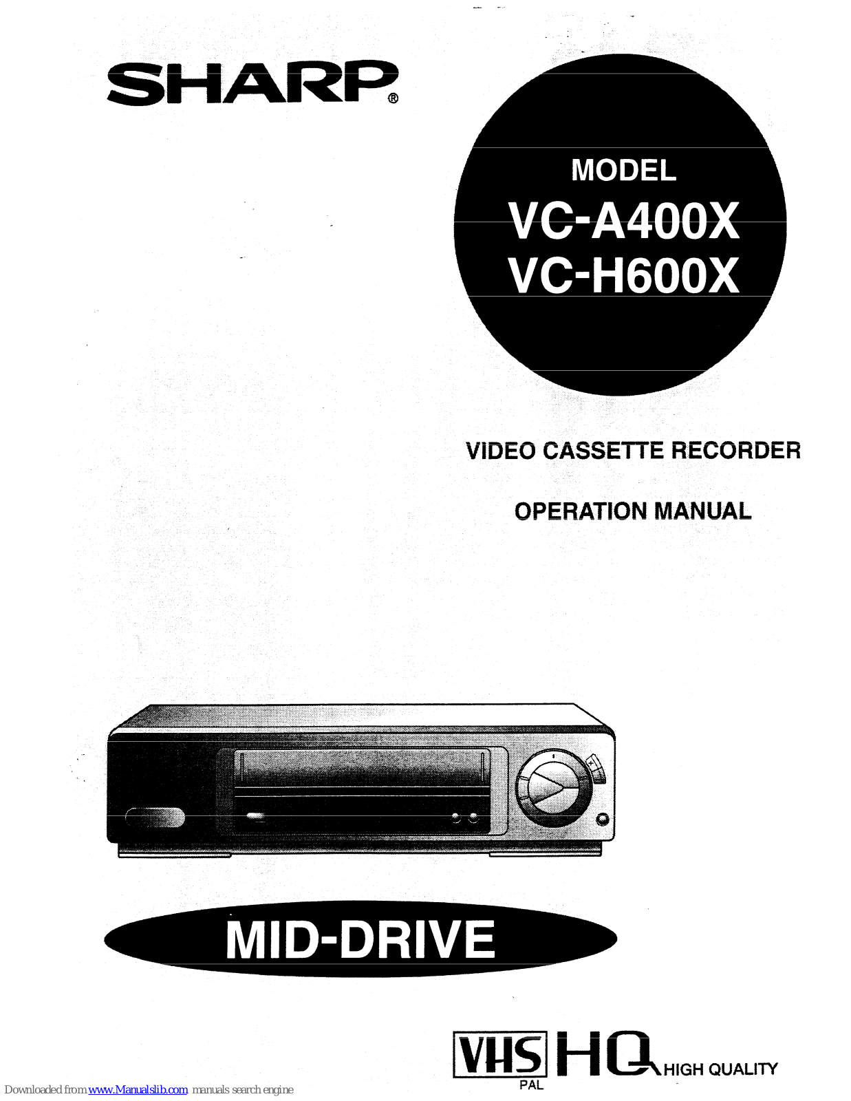 Sharp VC-H600X, VC-A400X Operation Manual - ManualMachine.com