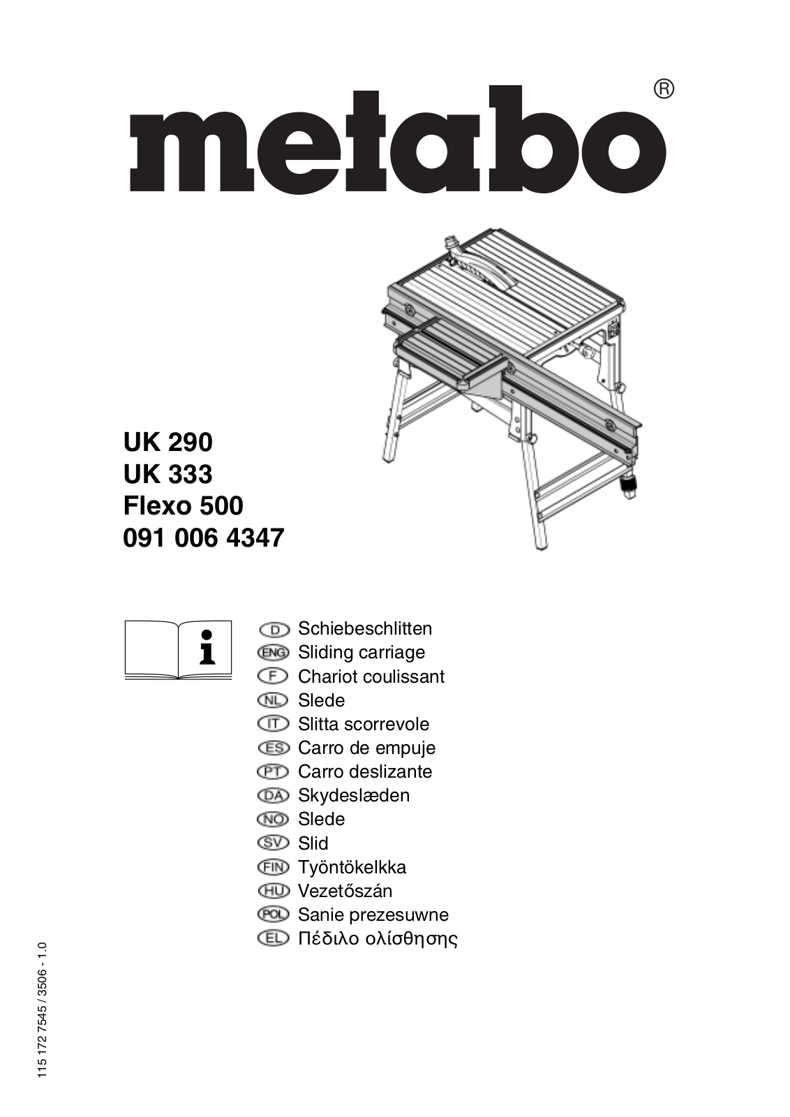 Metabo UK 290, UK 333, Flexo 500, 091 006 4347 User guide - ManualMachine.com