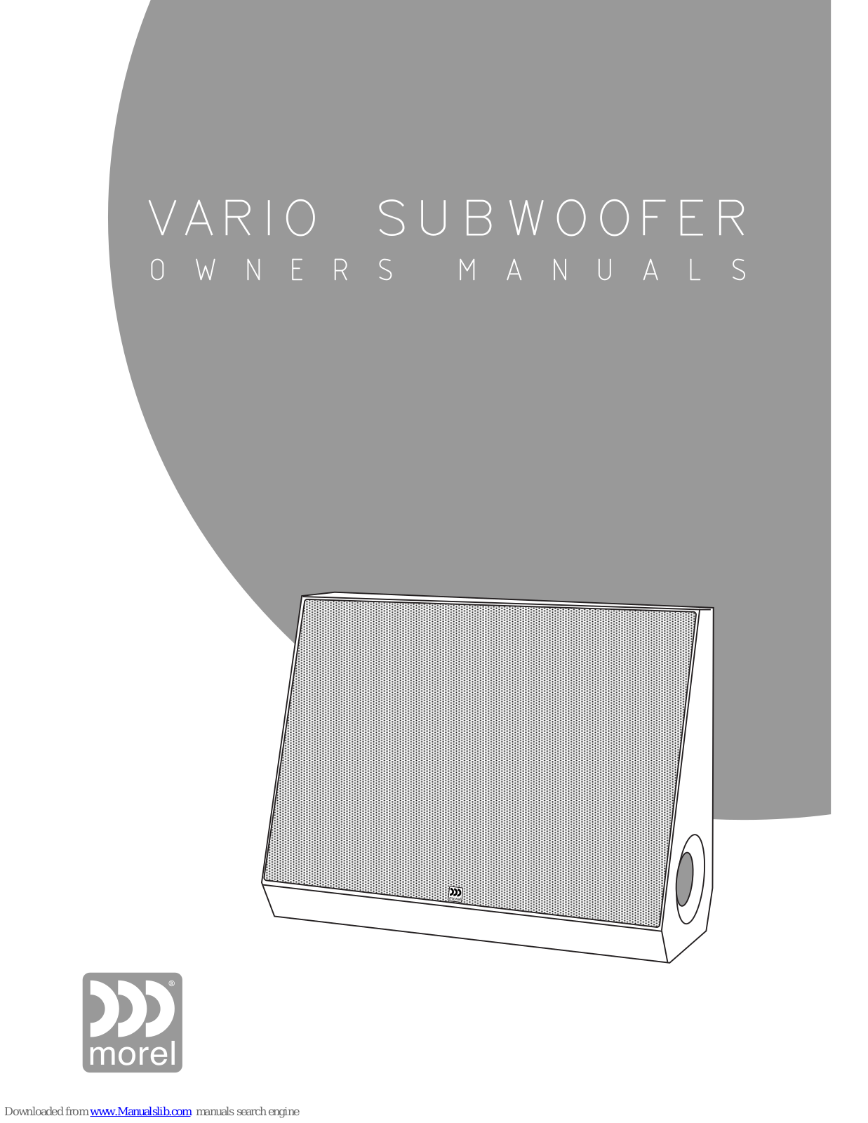 Morel VARIO  VARIO SUB, VARIO Owner's Manual