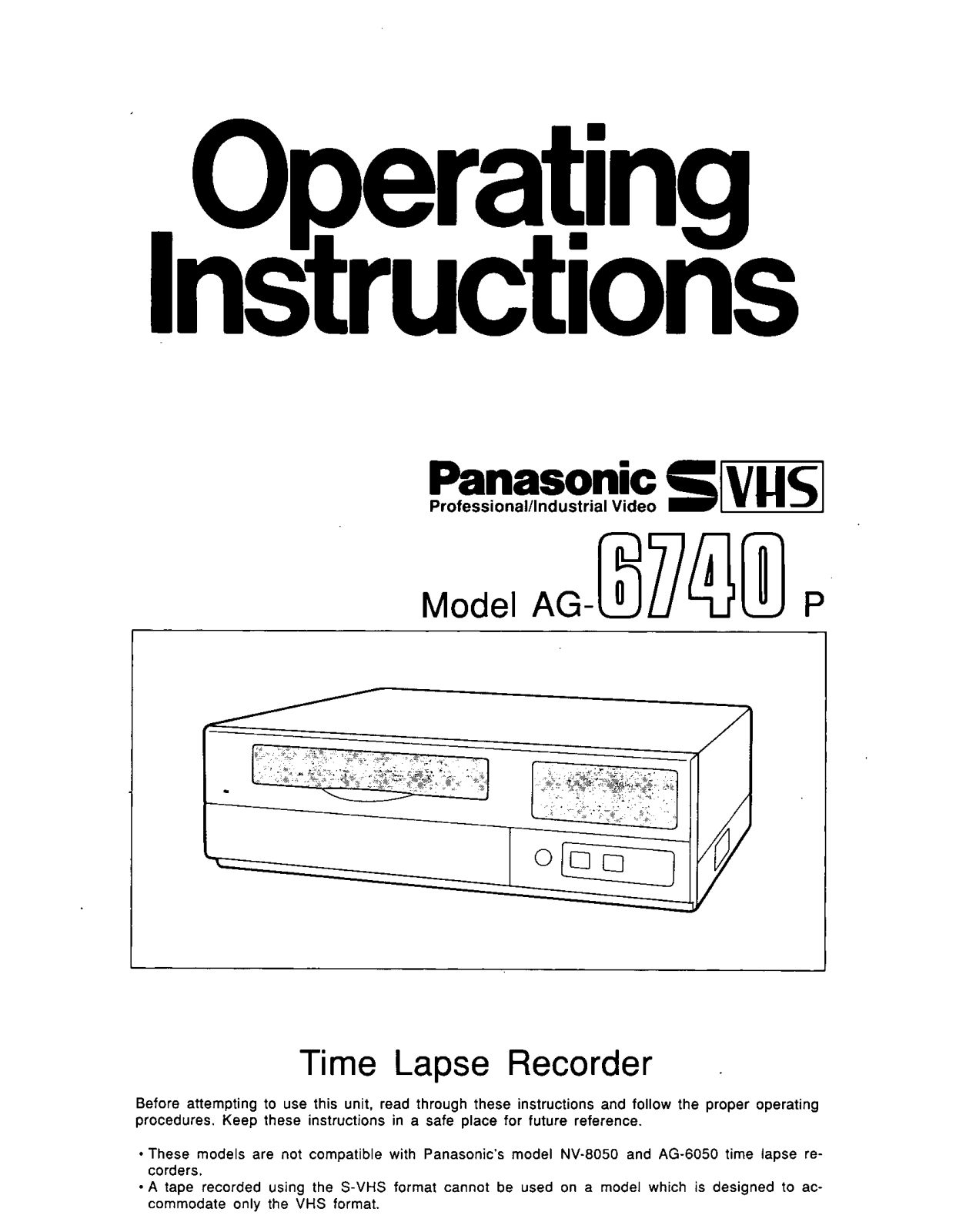 Panasonic AG-6740P User Manual