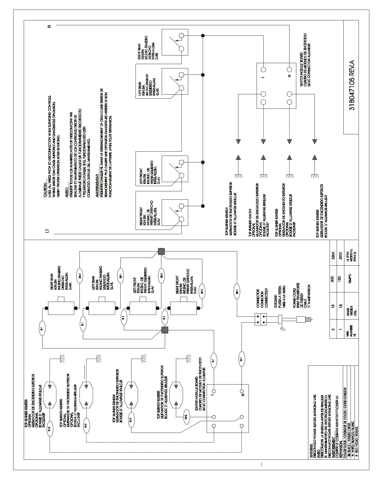 Frigidaire FGC6X5XGWA Wiring Diagram