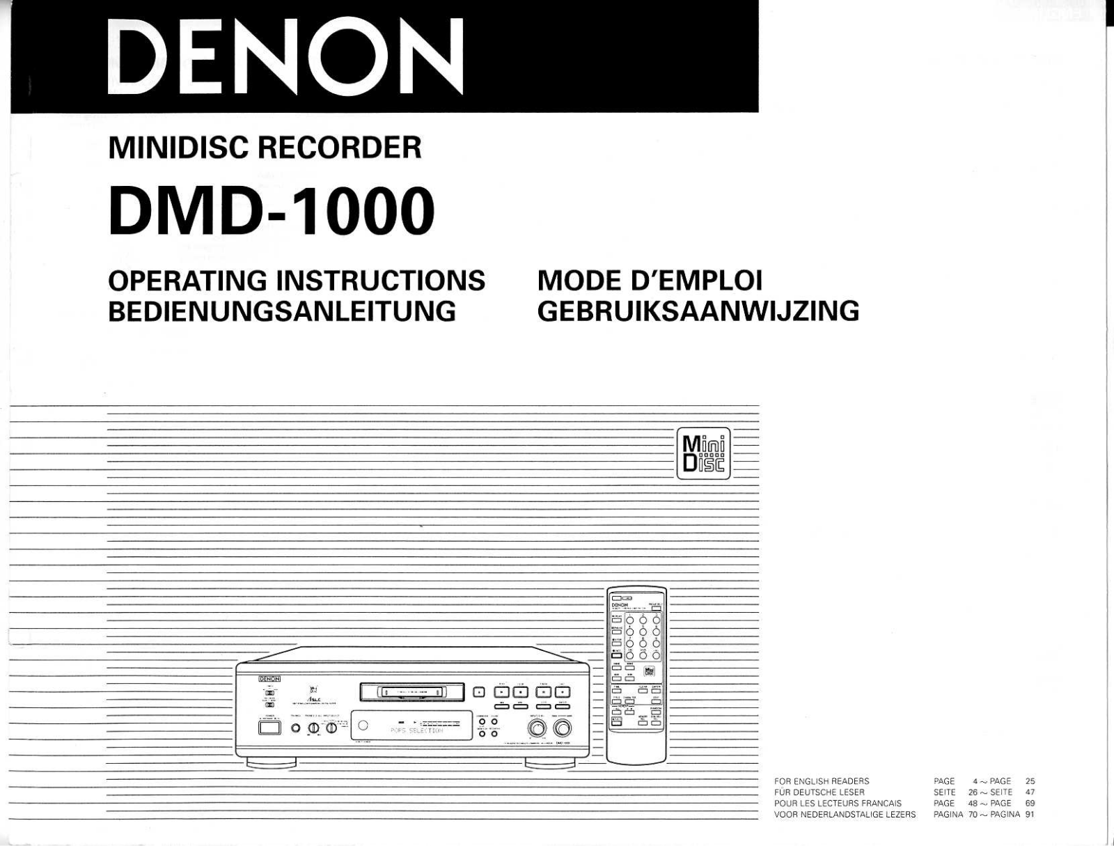 Denon DMD-1000 OPERATING INSTRUCTIONS