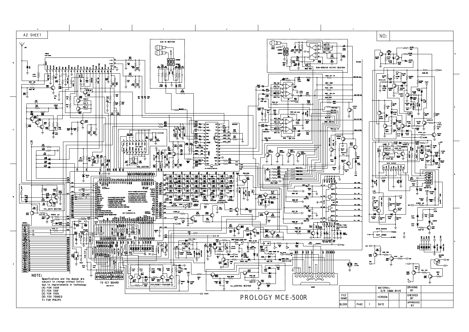 Prology MCE-500-R Schematic