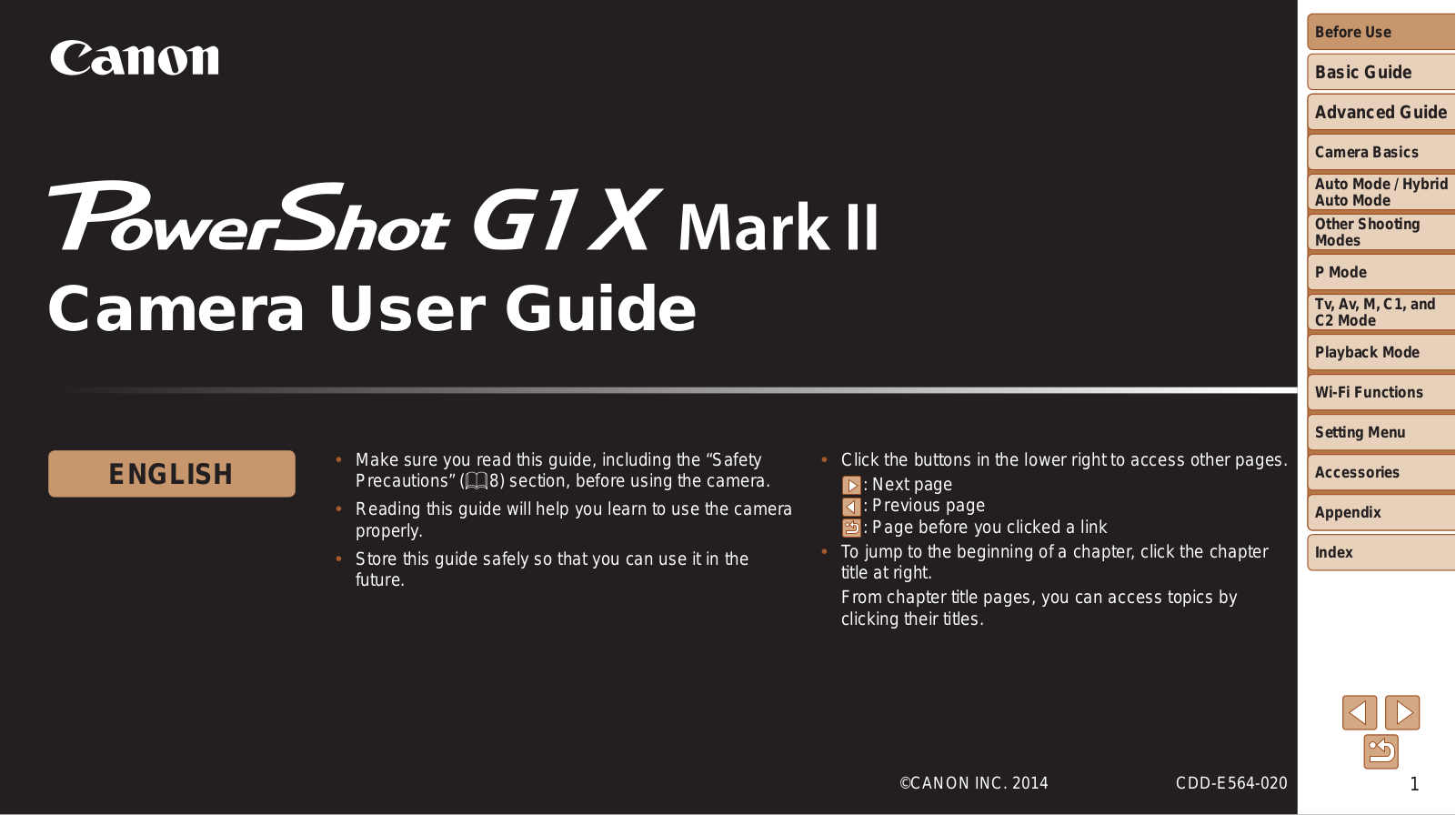 Canon PowerShot G1X Mark II User Guide