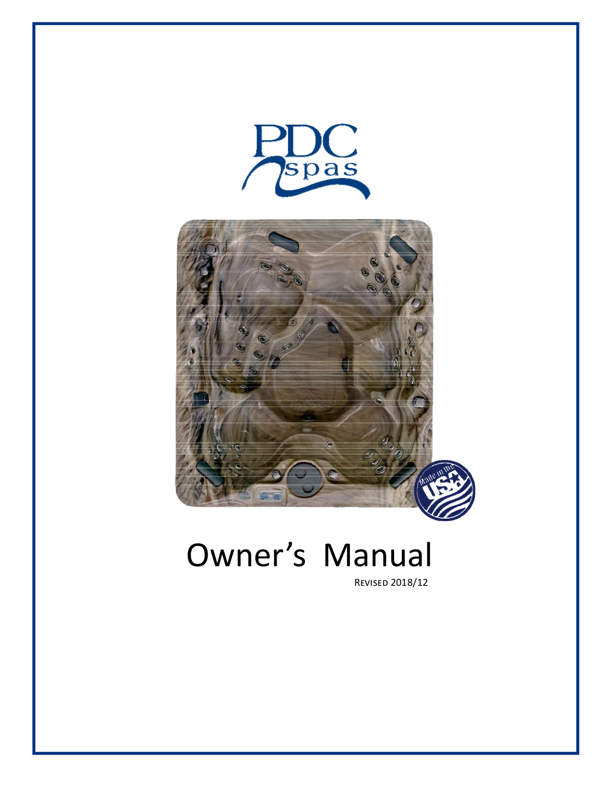 PDC spas Bali, Biscayne, Fiji, Malibu, Reno Owner's Manual