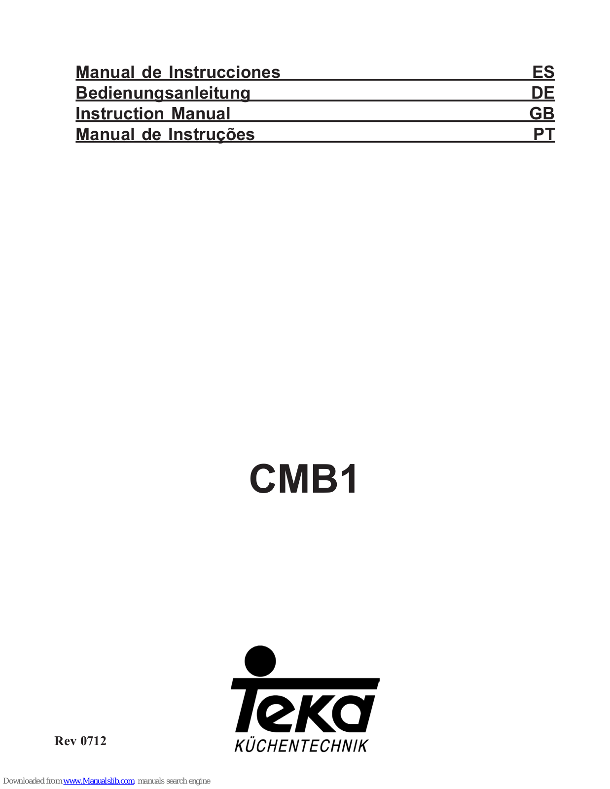 Teka CMB1 Instruction Manual