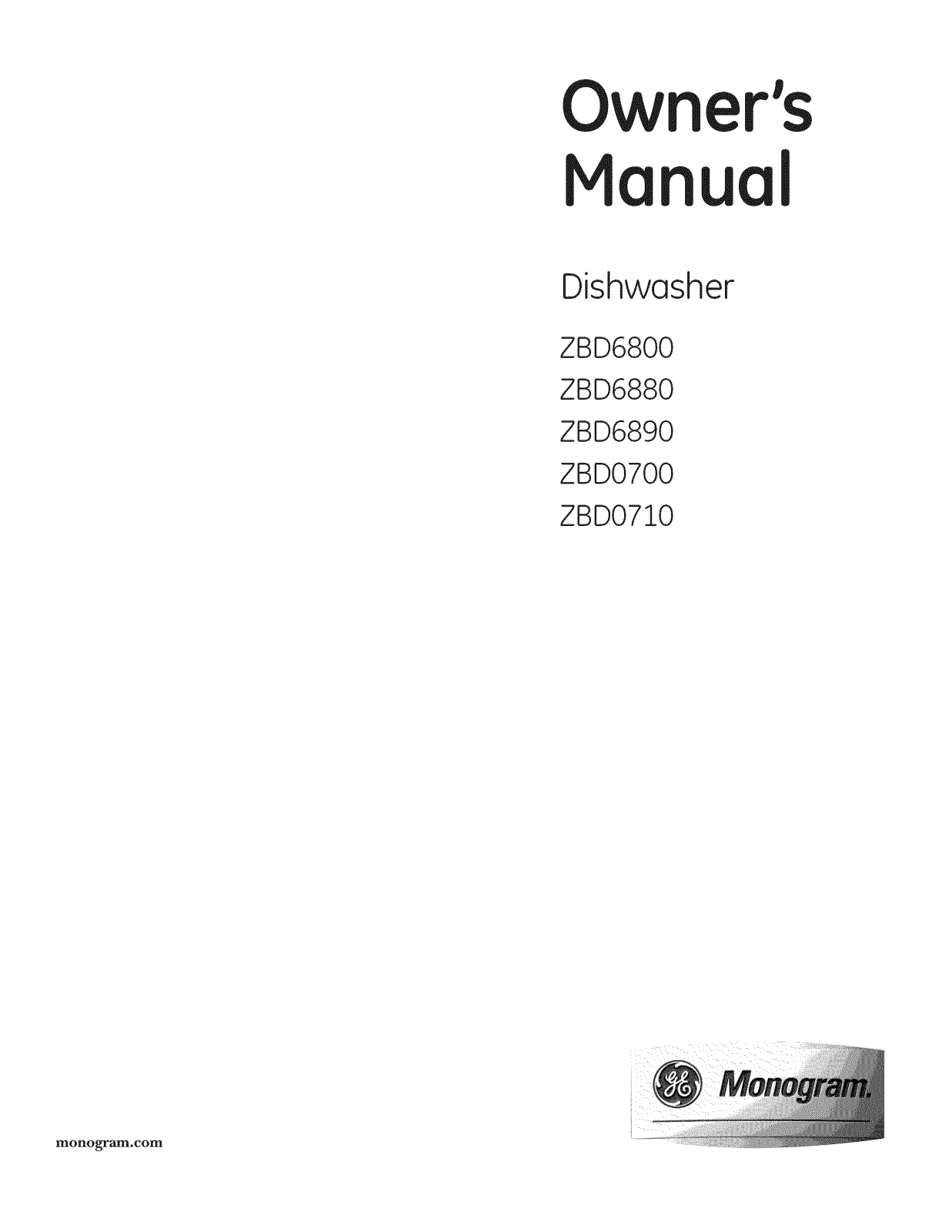 GE ZBD6890N20II, ZBD6890N00II, ZBD6890K03II, ZBD6890K00II, ZBD6880N20SS Owner’s Manual