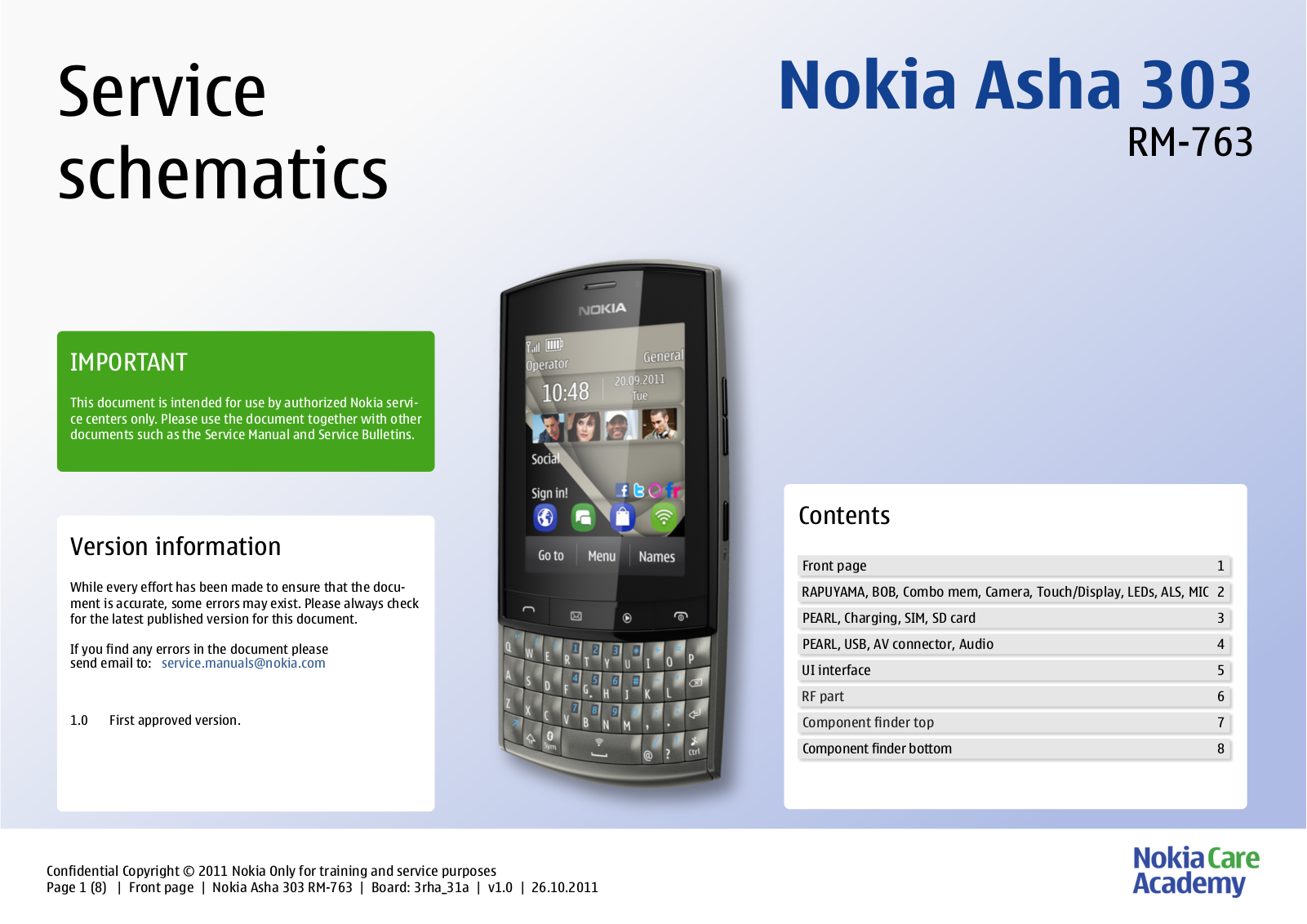 Nokia 303 RM-763 Schematic