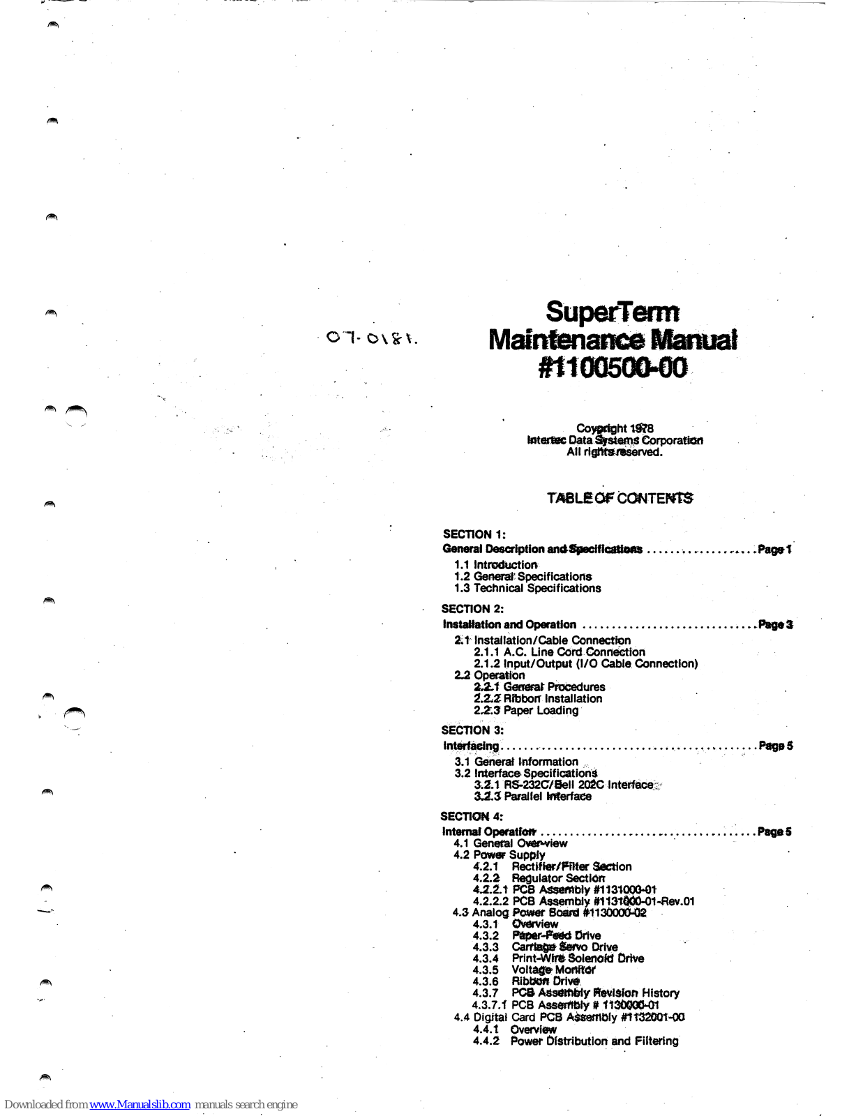 Intertec Data Systems SuperTerm Maintenance Manual - ManualMachine.com