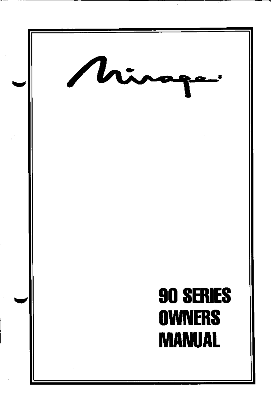 Mirage M-190 Owner's Manual