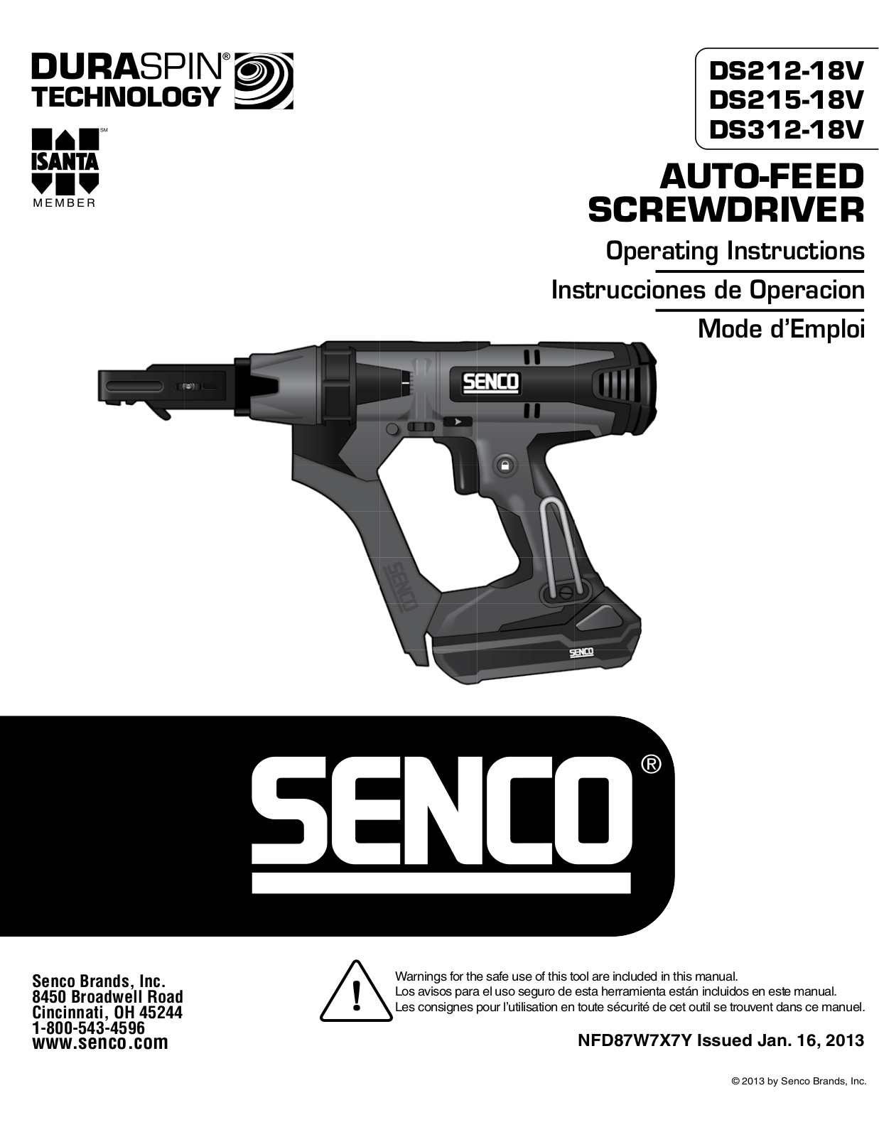 Senco DS312-18V, DS215-18V, DS212-18V User Manual